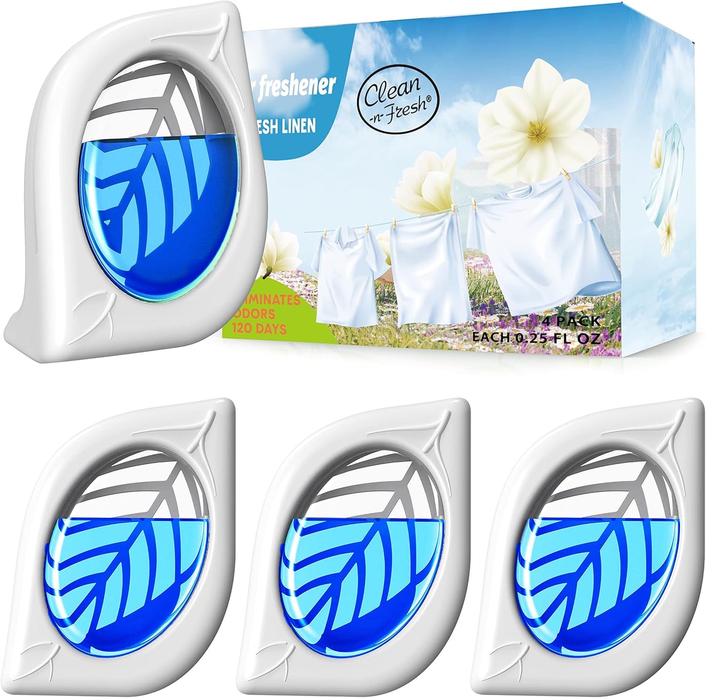 Air Freshener for Home, 4 Pack, Fresh Scent, Odor Eliminator for Small Area Closets Bathroom Pets