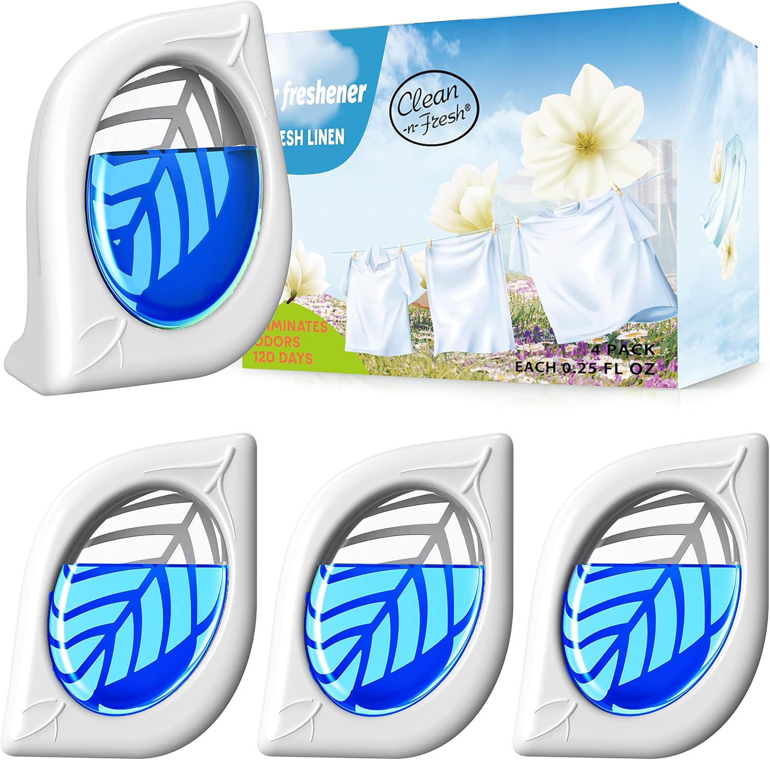Air Freshener for Home, 4 Pack, Fresh Scent, Odor Eliminator for Small Area Closets Bathroom Pets