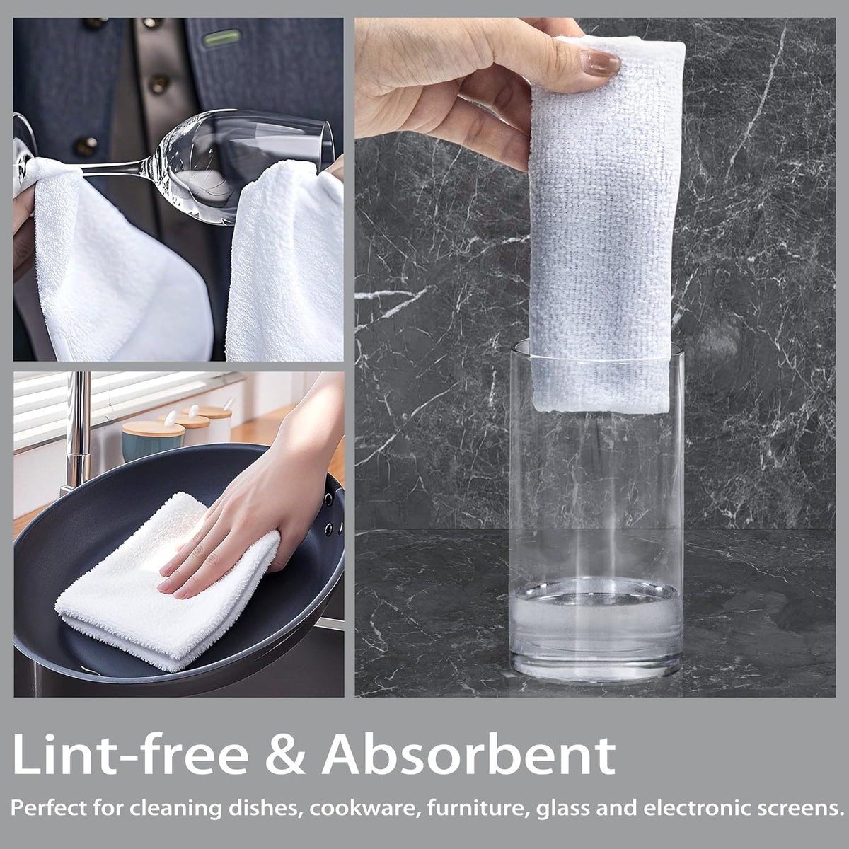 Greenfound Microfiber Cleaning Cloth Roll -80 Pack, 11.5x11.5, Tear Away Towels, Reusable and