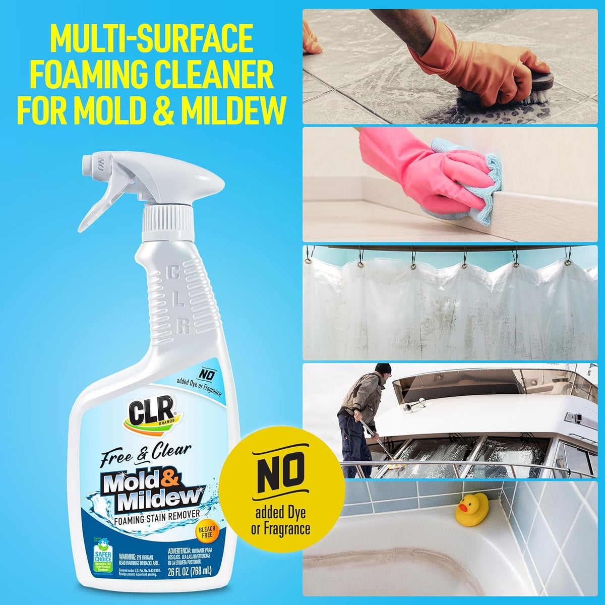 CLR Brands® Mold & Mildew Bleach-Free Free & Clear Stain Remover, No Dyes or Fragrances, 26 Oz
