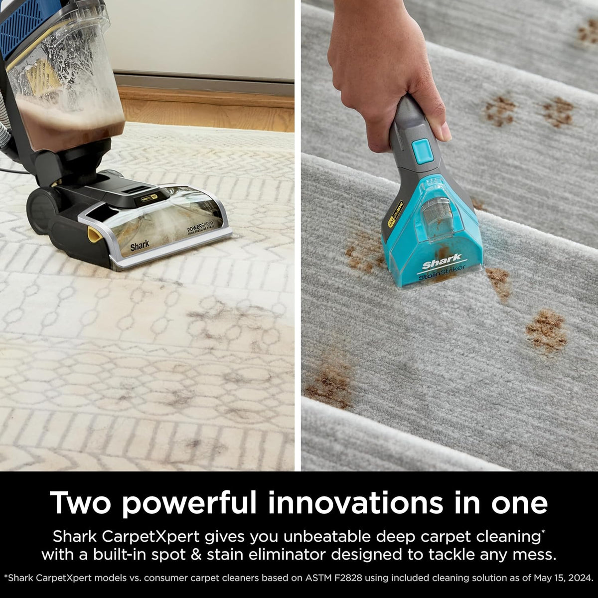 Shark CarpetXpert HairPro with StainStriker Upright Carpet, Area Rug & Upholstery Cleaner, Perfect