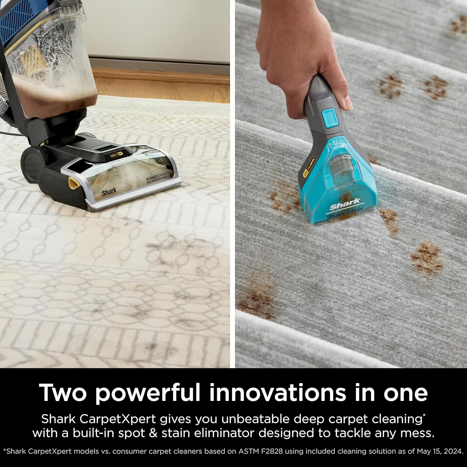 Shark CarpetXpert HairPro with StainStriker Upright Carpet, Area Rug & Upholstery Cleaner, Perfect