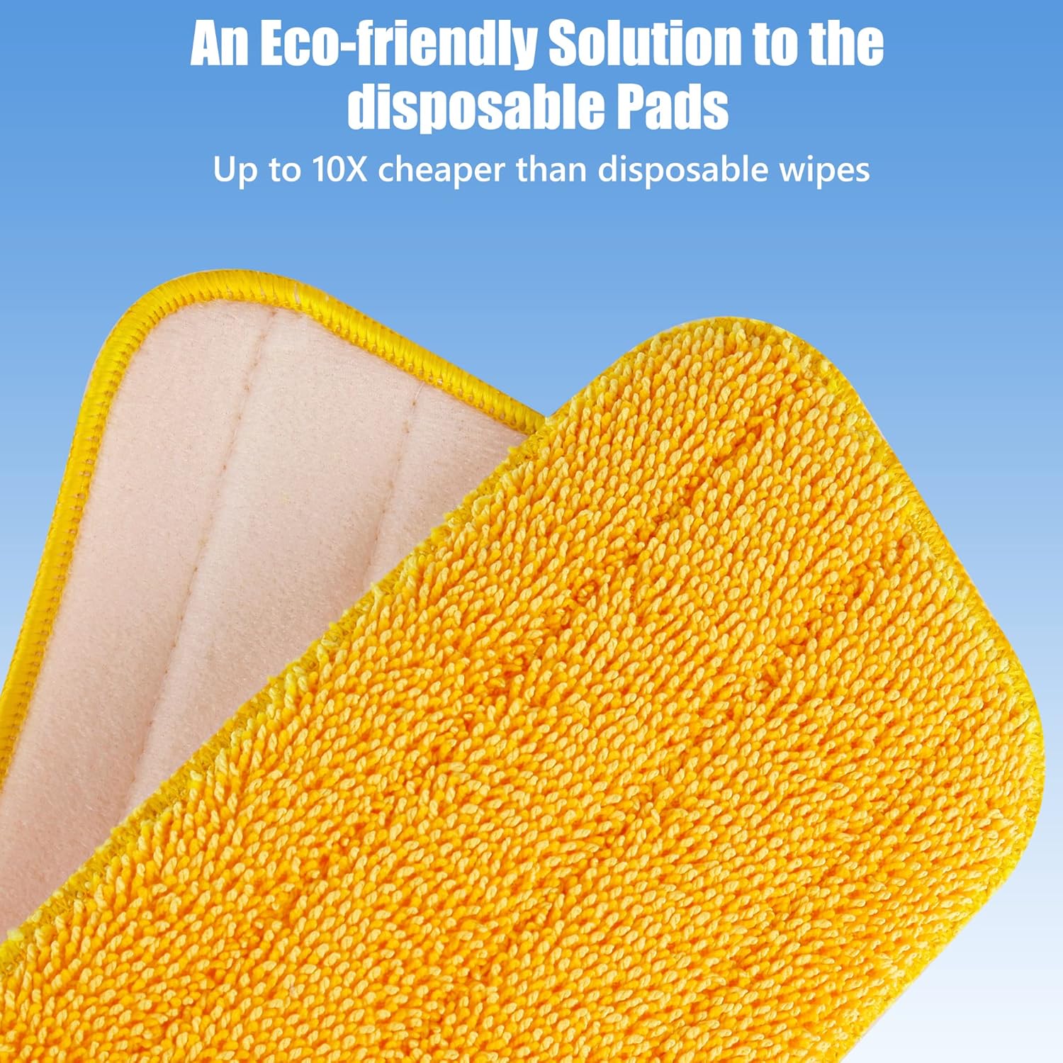 HOMTOYOU Reusable Mop Pads for Swiffer PowerMop: 6 Pack Microfiber Pad Refills for Multi-Surface
