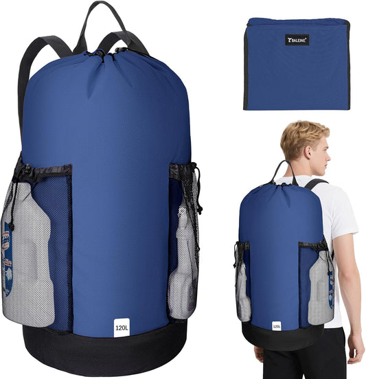 BALEINE 120L Laundry Bag Backpack, 900D Oxford Fabric Large Travel Laundry Bags with Shoulder
