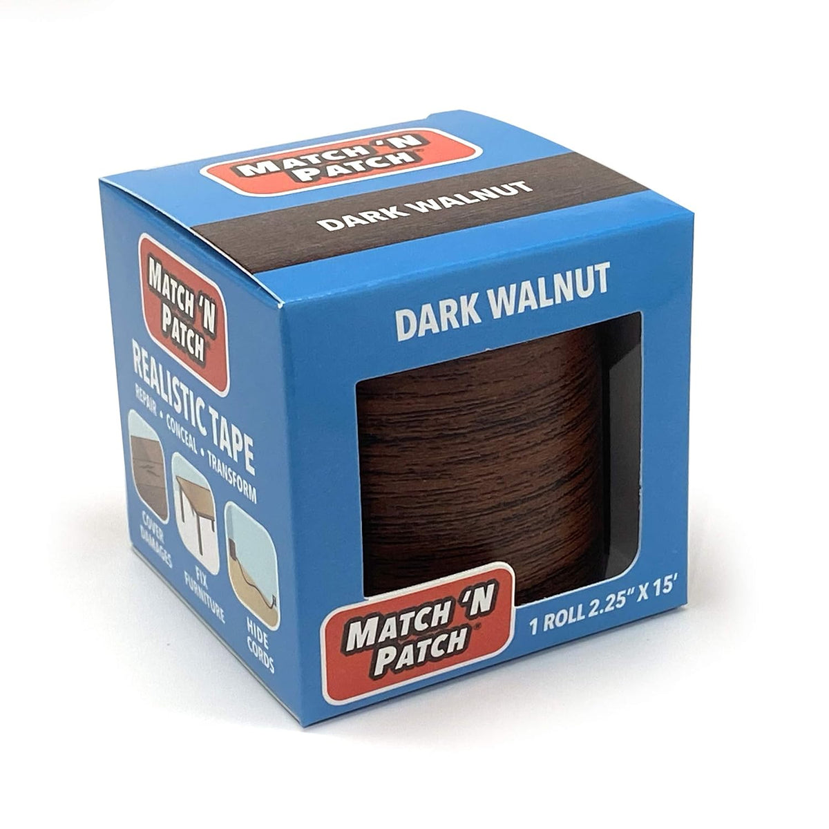 MATCH 'N PATCH Realistic Wood Grain Repair Tape - Durable Multi-Use Adhesive Tape for Furniture