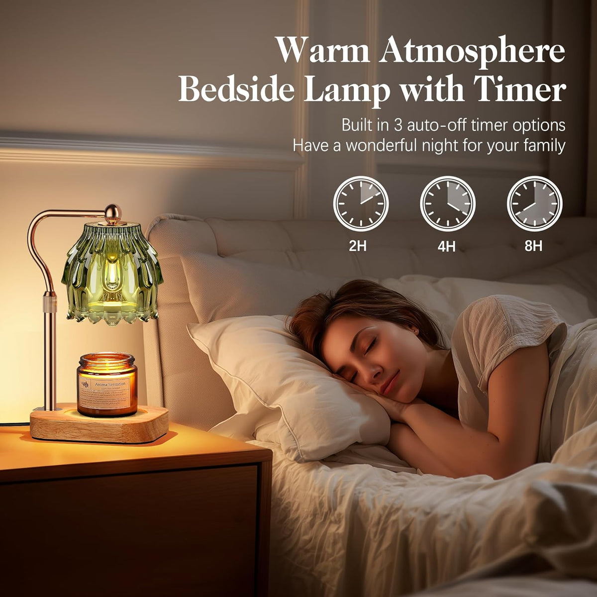 Candle Warmer Lamp with Timer Dimmer, Modern Wax Warmer for Scented Wax Jar Candle Warmer with 2