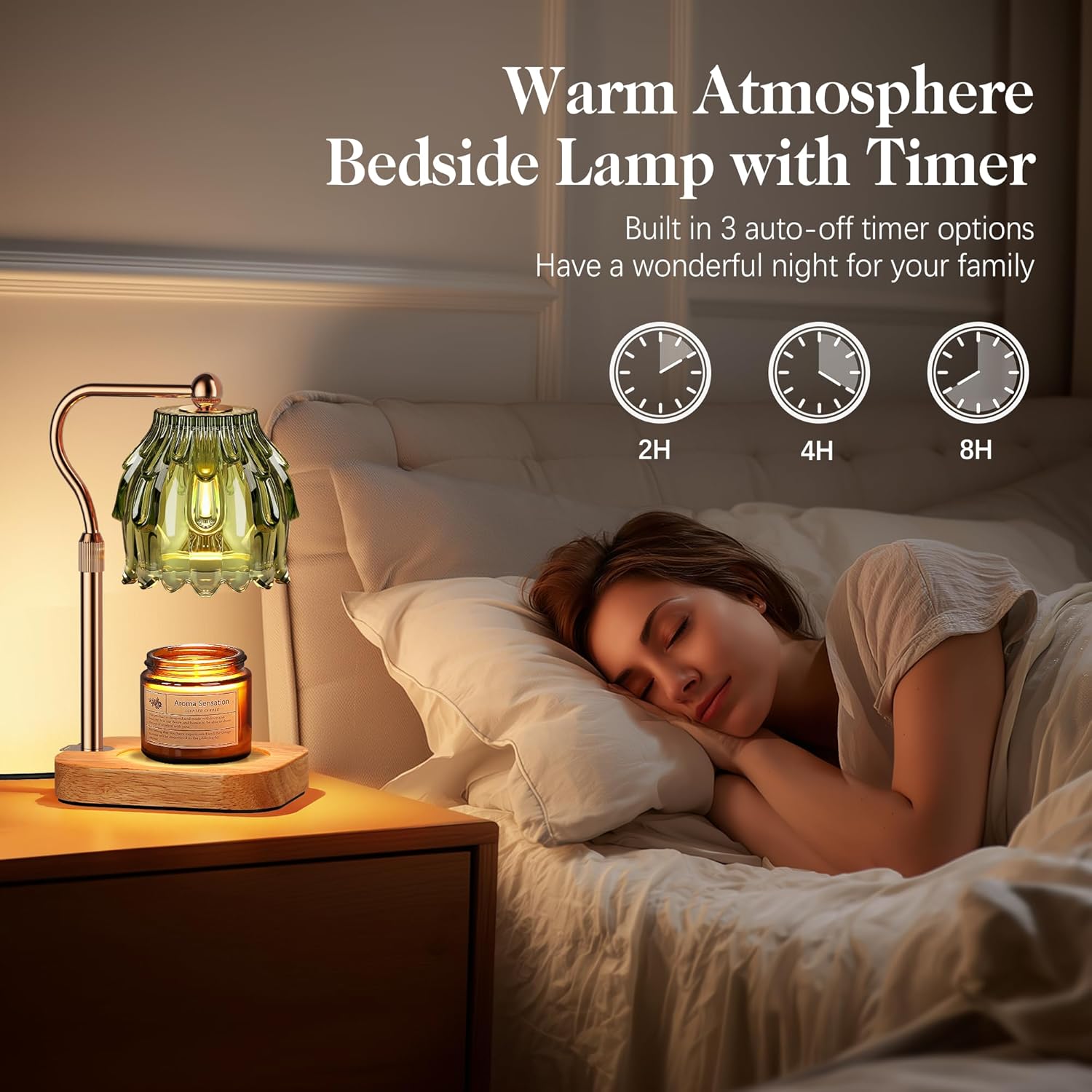 Candle Warmer Lamp with Timer Dimmer, Modern Wax Warmer for Scented Wax Jar Candle Warmer with 2