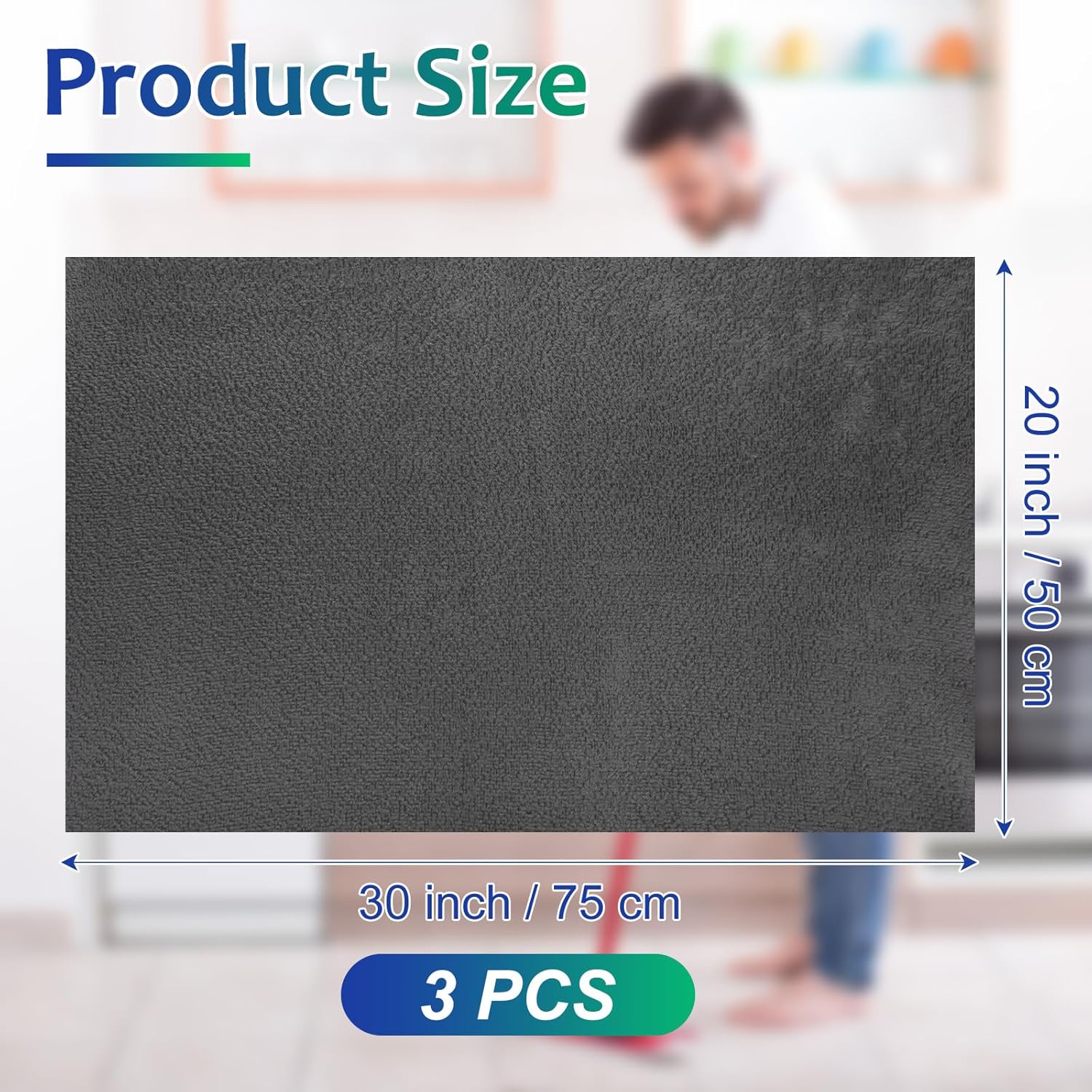 Newwiee 3 Pcs Extra Large Microfiber Cleaning Cloth 30" x 20" Washable Reusable Microfiber Towel