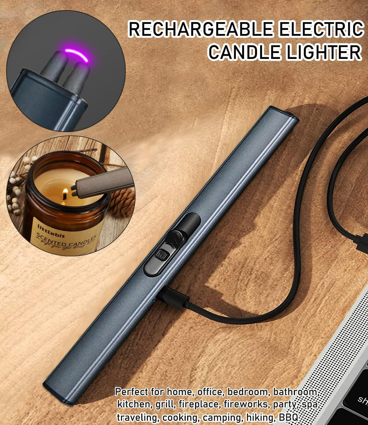 5IN1 Candle Accessory Set, Candle Wick Trimmer Cutter, Candle Snuffer & Candle Wick Dipper,Electric