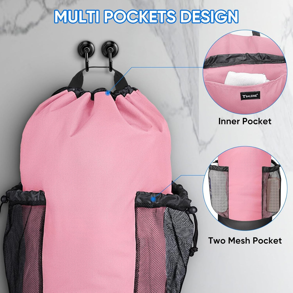 BALEINE 150L Laundry Bag Backpack, 900D Oxford Fabric Large Travel Laundry Bags with Shoulder