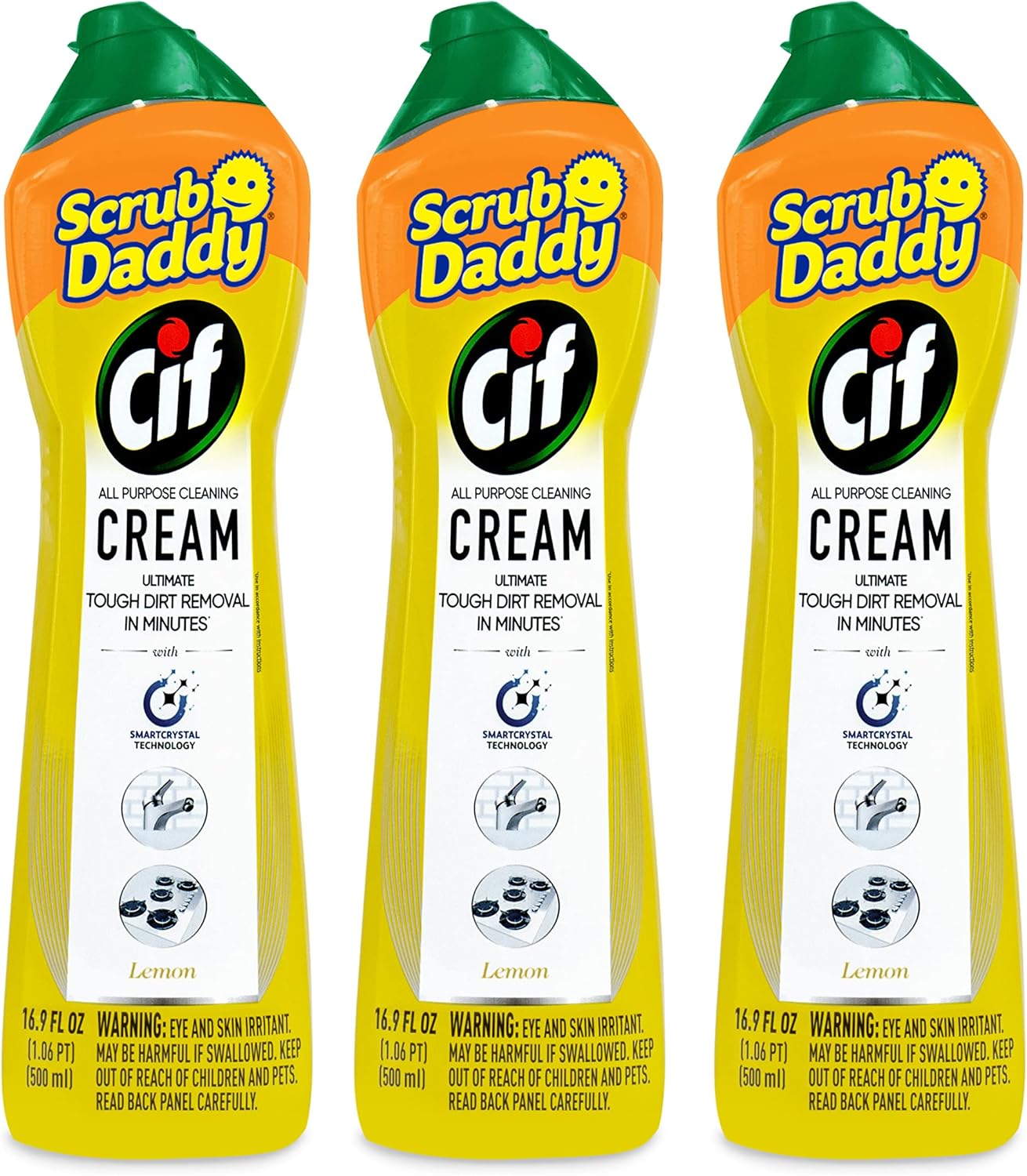 Scrub Daddy Cif Cream All Purpose Cleaner, Lemon - Multi Surface Household Cleaning Cream for