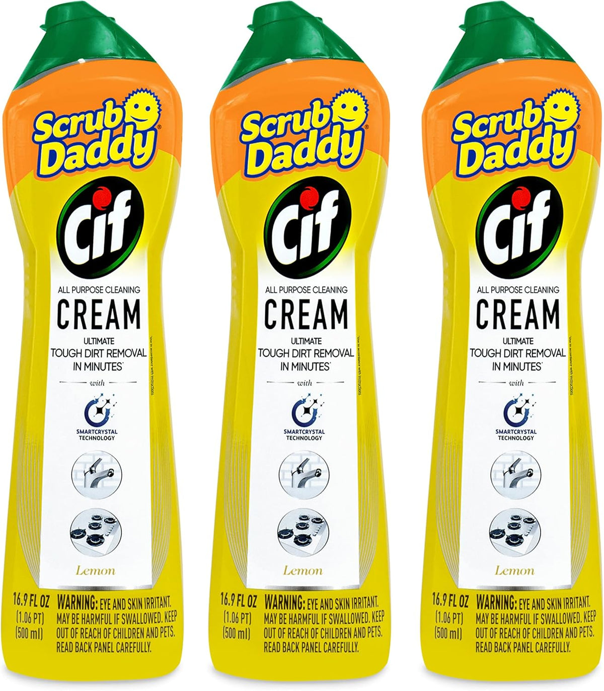 Scrub Daddy Cif Cream All Purpose Cleaner, Lemon - Multi Surface Household Cleaning Cream for