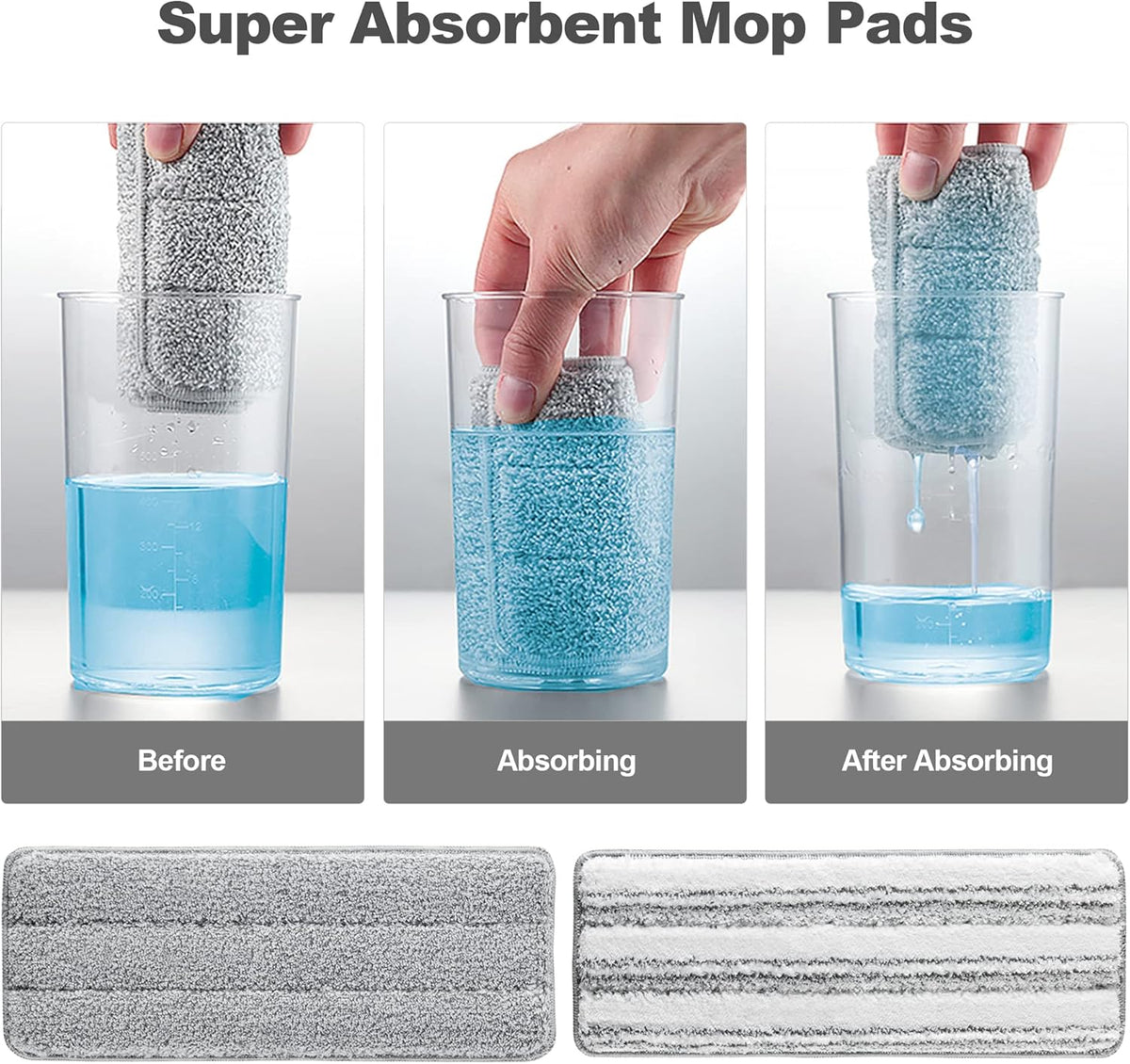 JOYMOOP Flat Mop Pads, Microfiber Mop Cleaning Pads, Washable Pads, Pads Replacement Flat Mop or