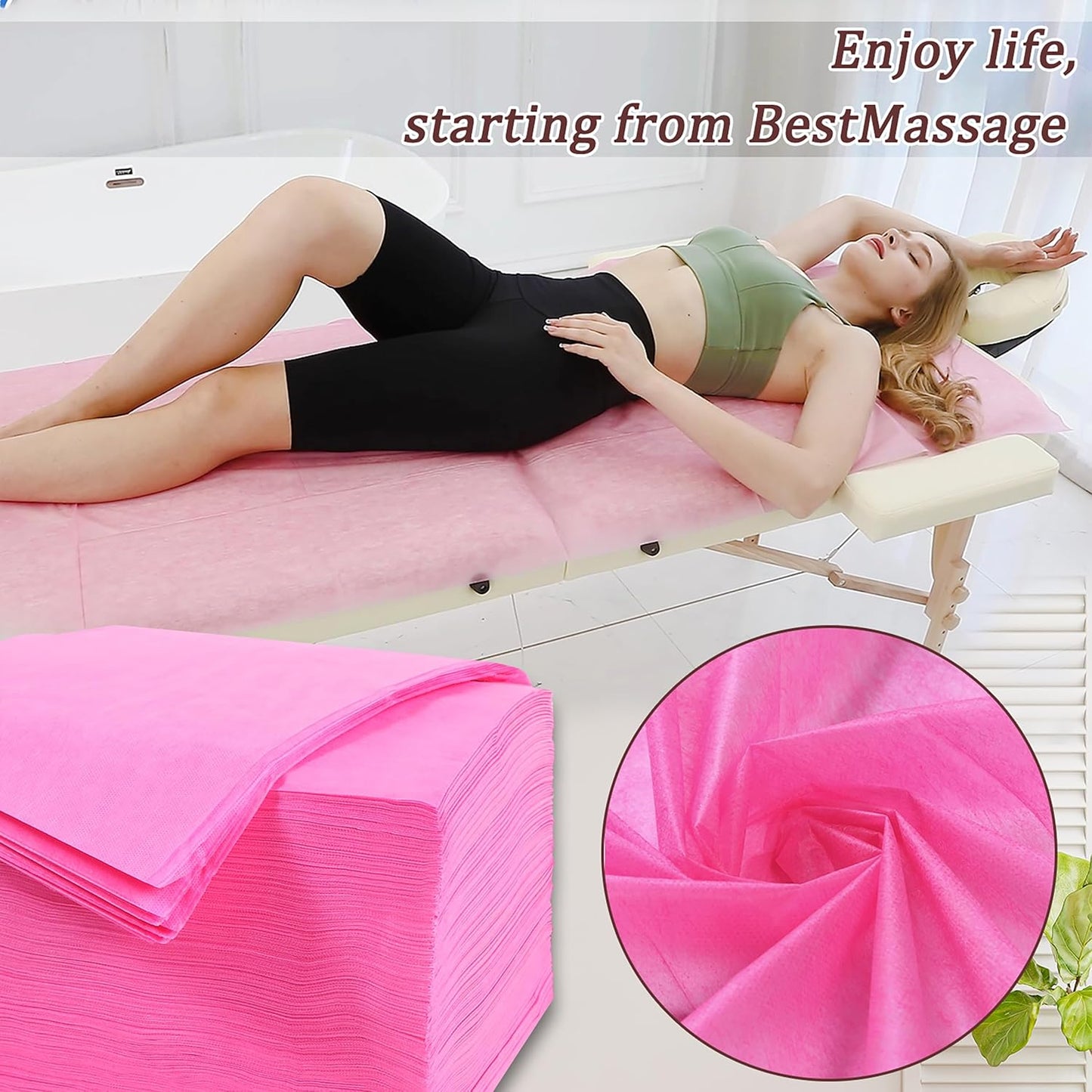 200 Pcs Disposable Bed Sheets 31" x 71" Massage Table Sheets Non Woven Fabric SPA Bed Cover
