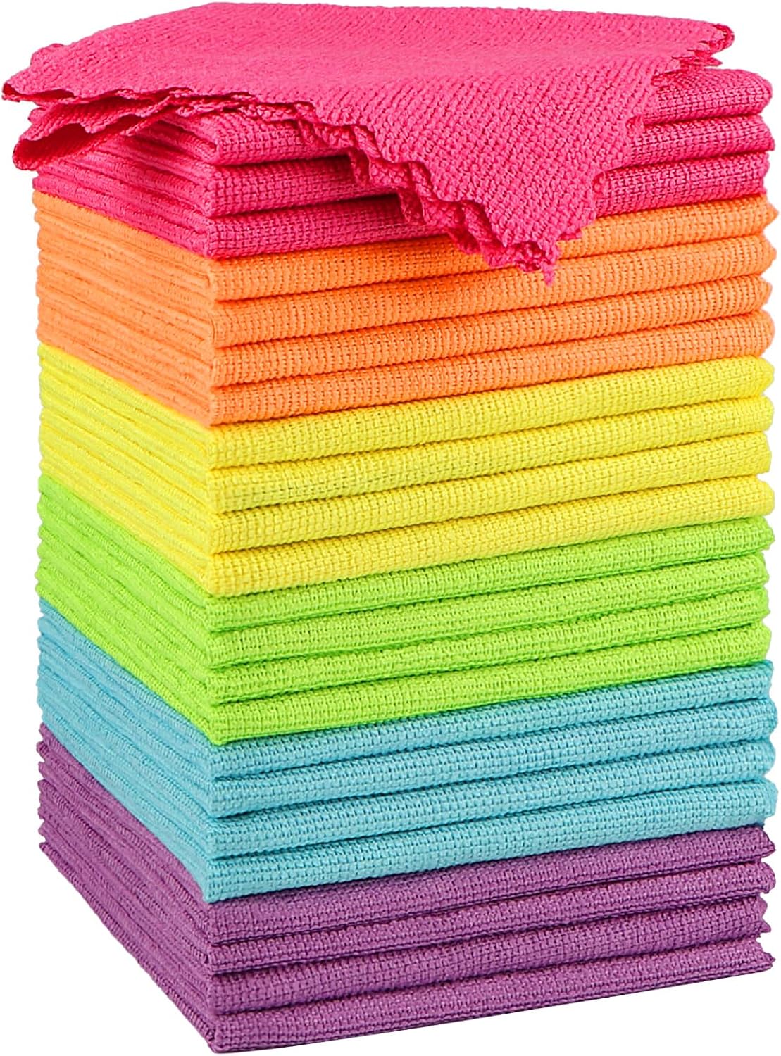 Orighty Microfiber Cleaning Cloth 24 Pack, Highly Absorbent Cleaning Supplies, Lint Free Cloths for