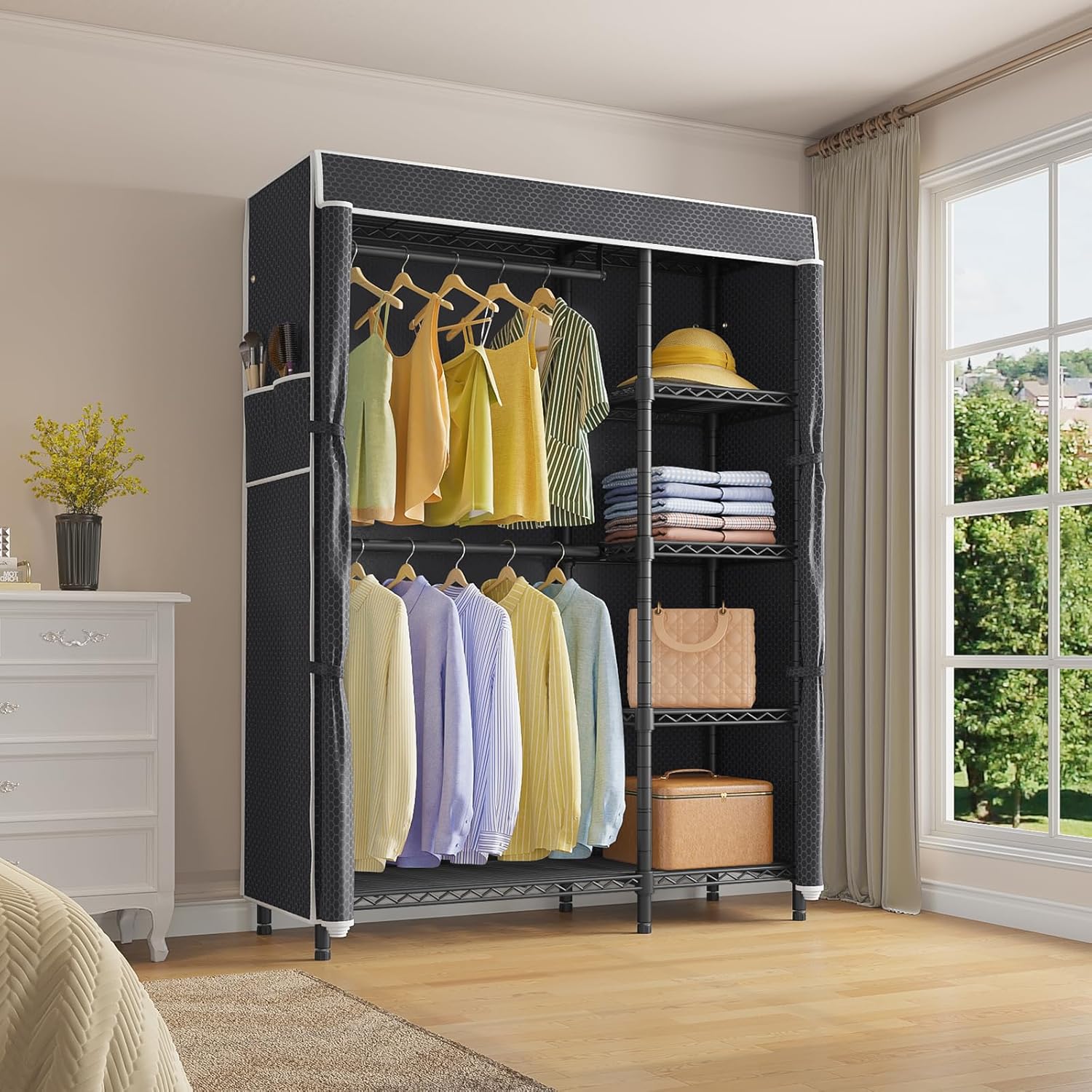 VIPEK V7C Garment Racks with Cover Portable Closets for Hanging Clothes, Heavy Duty Clothes Rack