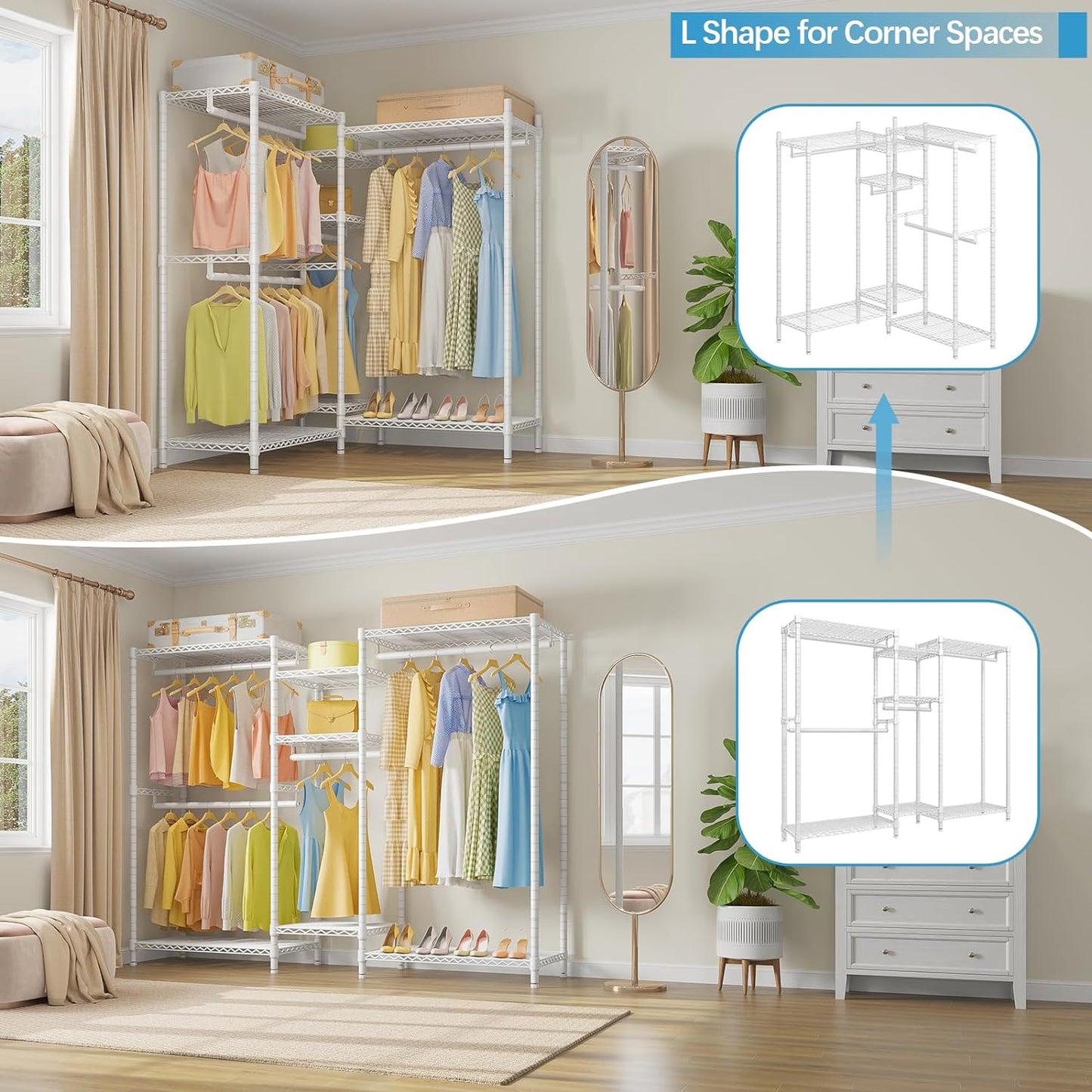 VIPEK Classic V6 Wire Garment Rack 5 Tiers Heavy Duty Clothes Rack for Hanging Clothes, Wardrobe