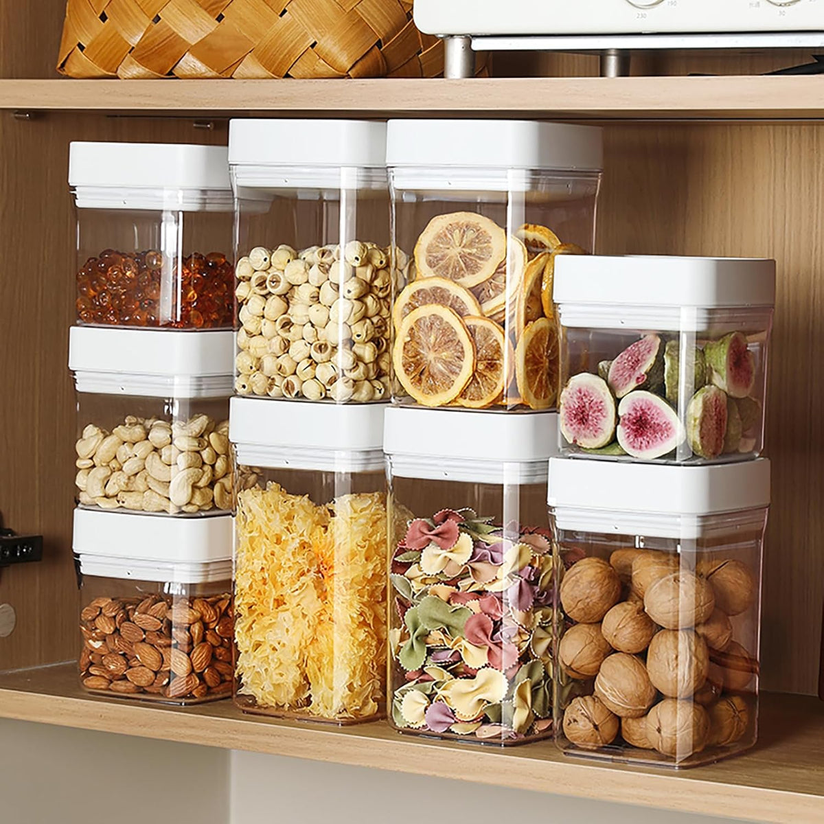 Manual Vacuum Jar With One-Button Vacuum Pump, Airtight Food Cereal Containers Storage With Lids