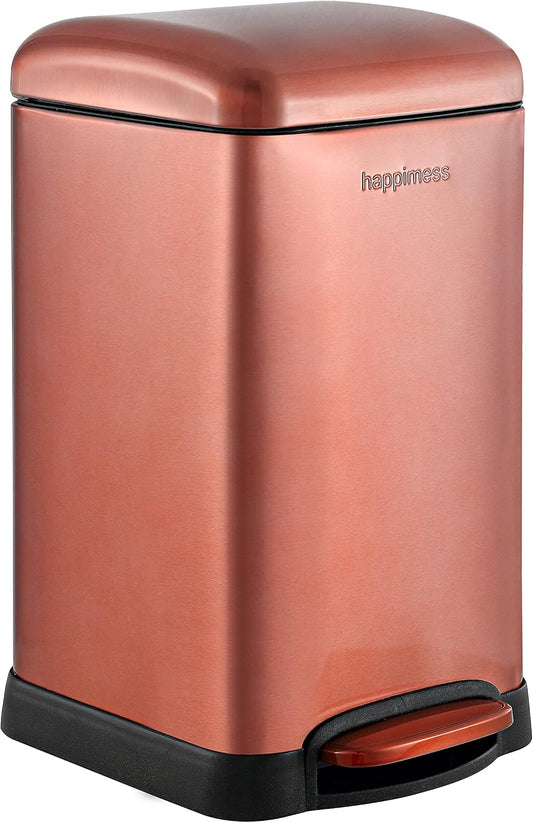 happimess HPM1012D Betty Retro Mini 3.2-Gallon Step-Open Trash Can with Soft-Close Lid, Modern