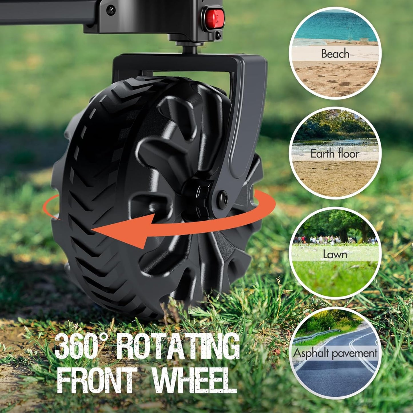 PORTAL Heavy-Duty Folding Wagon Cart, Large Collapsible Utility Wagon with All-Terrain Wheels for