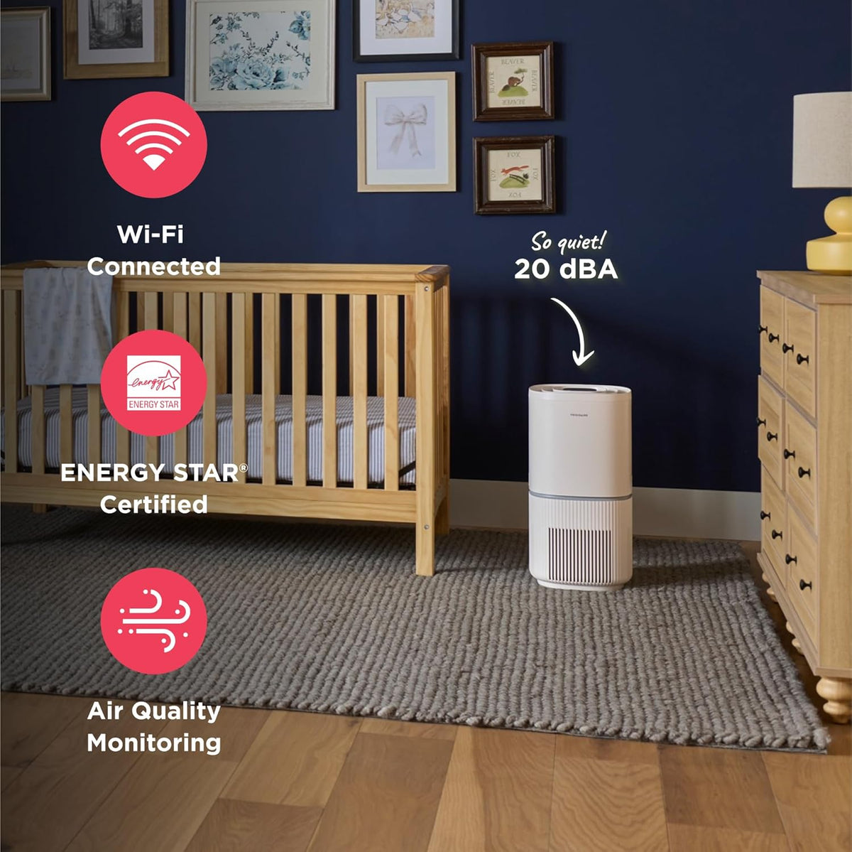 Frigidaire PureA300 XL HEPA Air Purifier with Wi-Fi for Large Rooms, Covers up to 1,685 Sq. Ft.