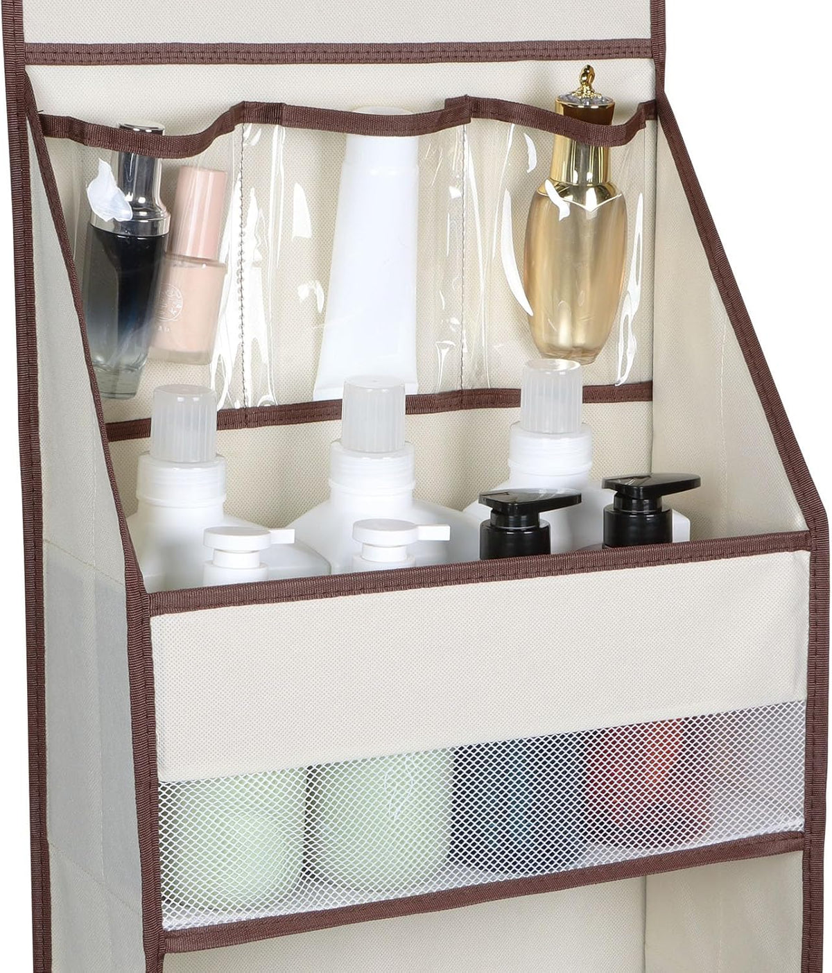 Univivi 5-Shelf Fabric Door Storage Over Door Hanging Organizer with 4 Large Pockets and 3 Small