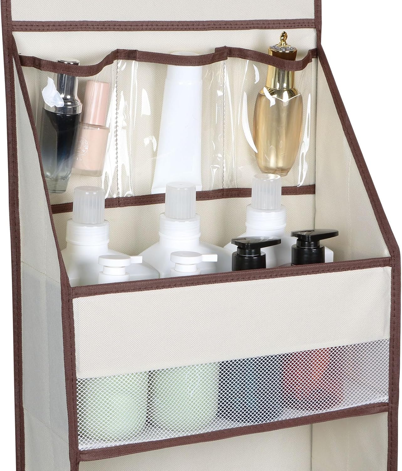 Univivi 5-Shelf Fabric Door Storage Over Door Hanging Organizer with 4 Large Pockets and 3 Small