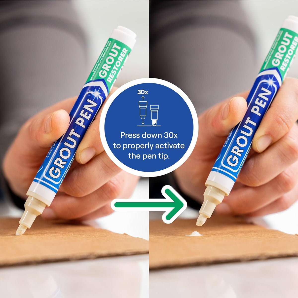 Grout Pen Ivory Tile Paint Marker: Waterproof Grout Paint, Tile Grout Colorant and Sealer Pen