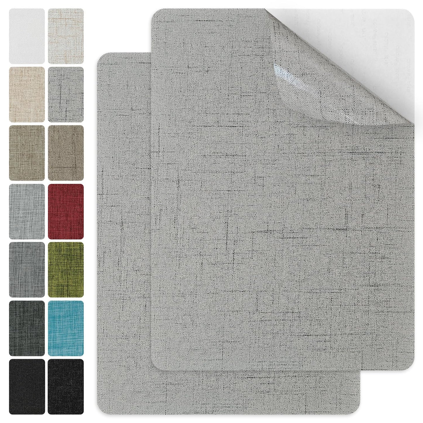 J.CARP 2Pcs Linen Repair Patches, Large Self-Adhesive Fabric Patch for Sofas, Couch, Furniture, Car