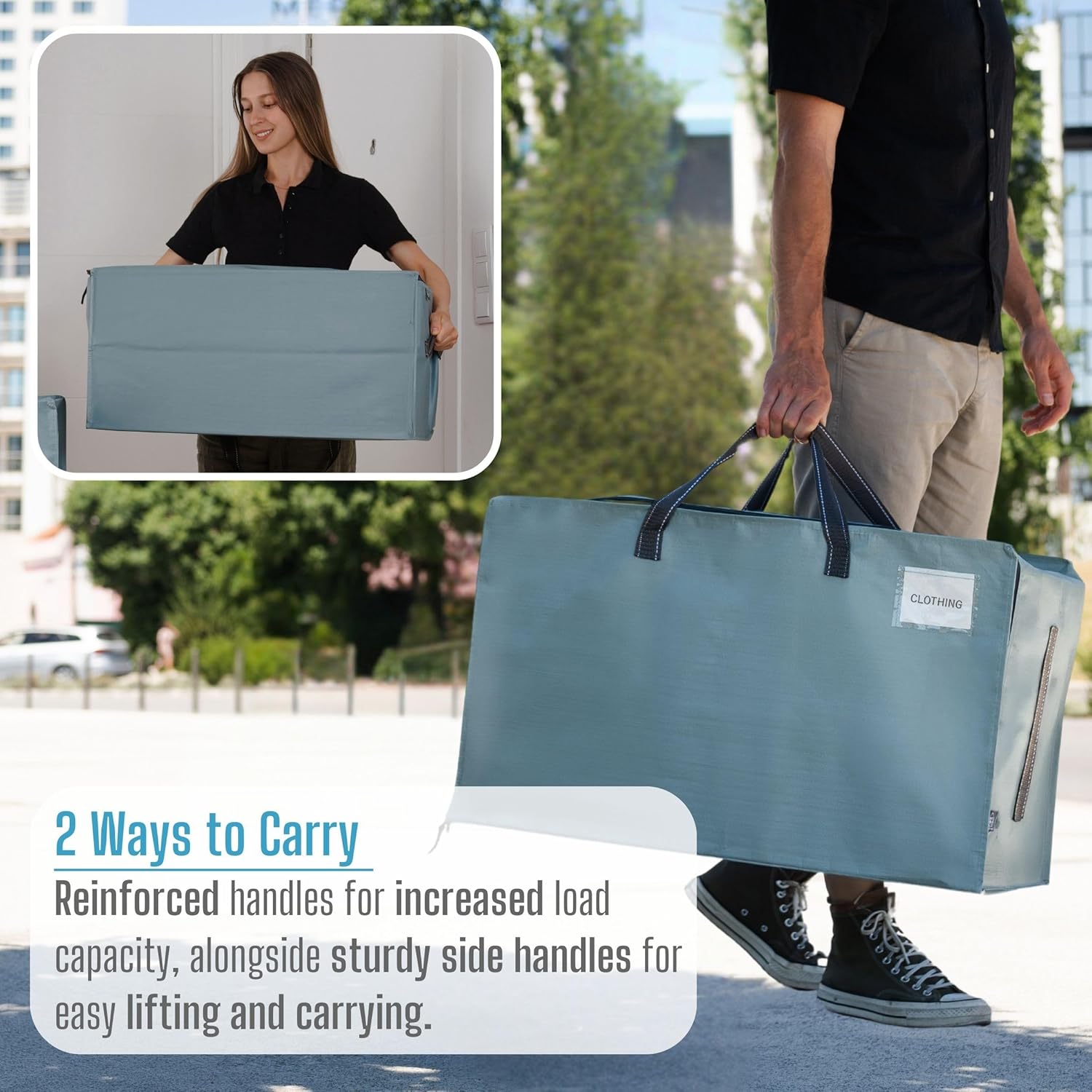 VENO 8 Pack Moving and Storage Bags, Heavy Duty, Alternative to Moving Boxes, Large Packing Totes