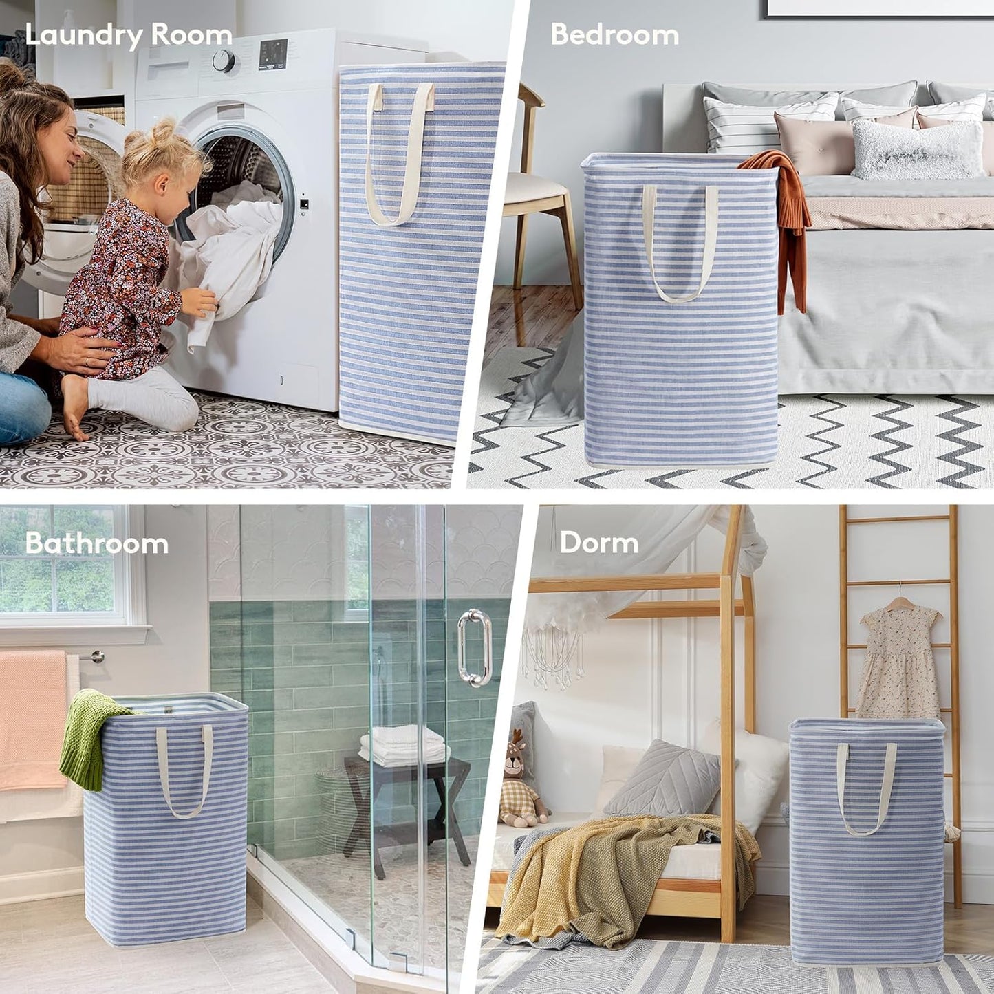 Lifewit 2 Pack Laundry Hamper Large Collapsible Laundry Baskets, Freestanding Waterproof Clothes