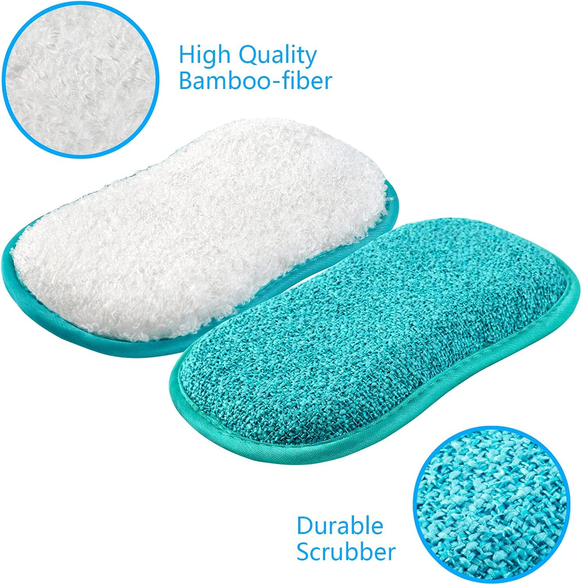 Kitchen Dish Sponge Scrubber Non Scratch, Dishcloth No Odor Reusable Washable Multipurpose Scrub