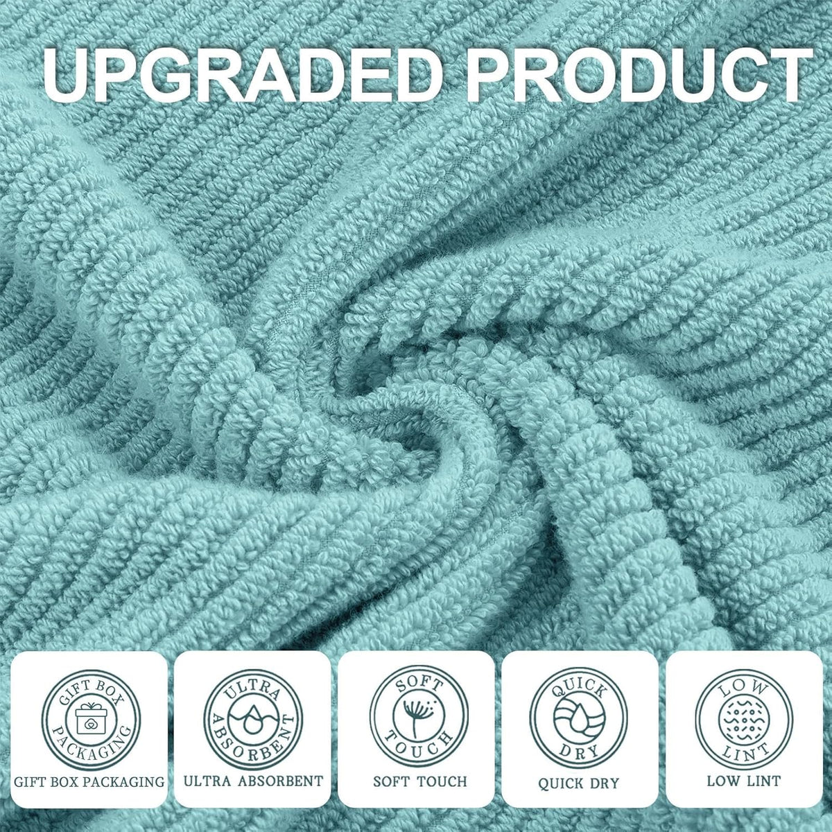 Wash Cloths for Your Face, 6 Pack Large 13"x13" - 100% Cotton | Lightweight | Thick | Quick Dry |