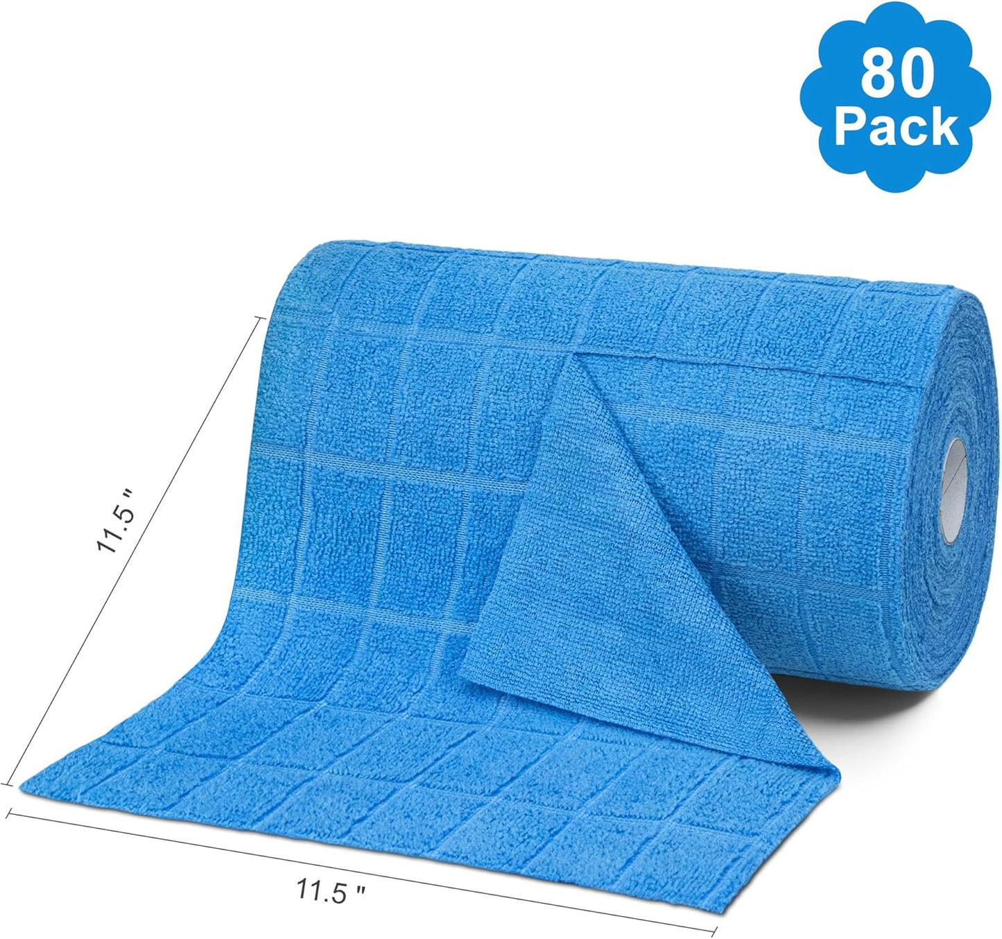 LIVOS Microfiber Cleaning Cloth Roll - 80 Pack, Reusable Paper Towels, Microfiber Towels for Cars