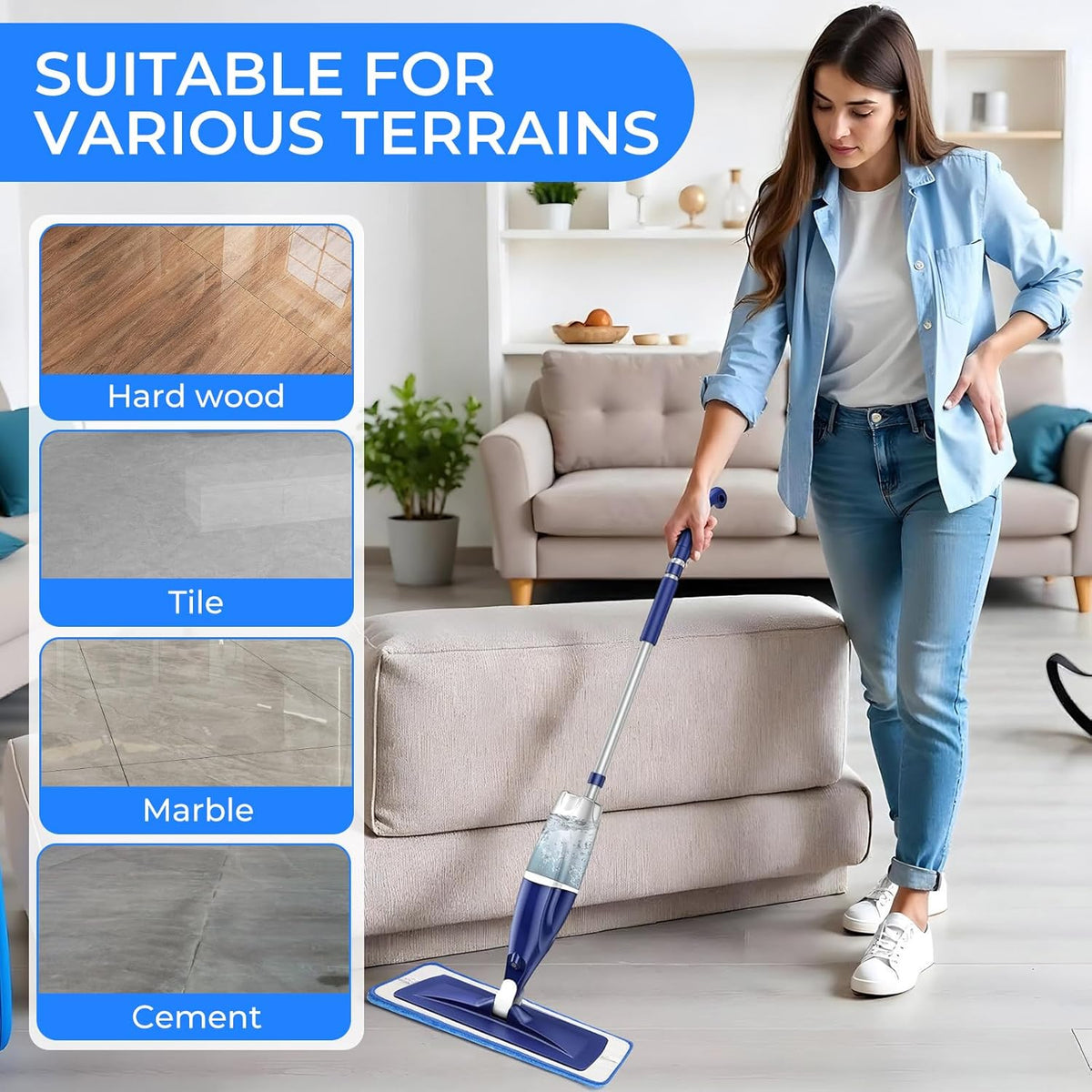 3 Pack Microfiber Cleaning Pads are Compatible with Bona Mop,18 Inch Replaceable Mop Pad