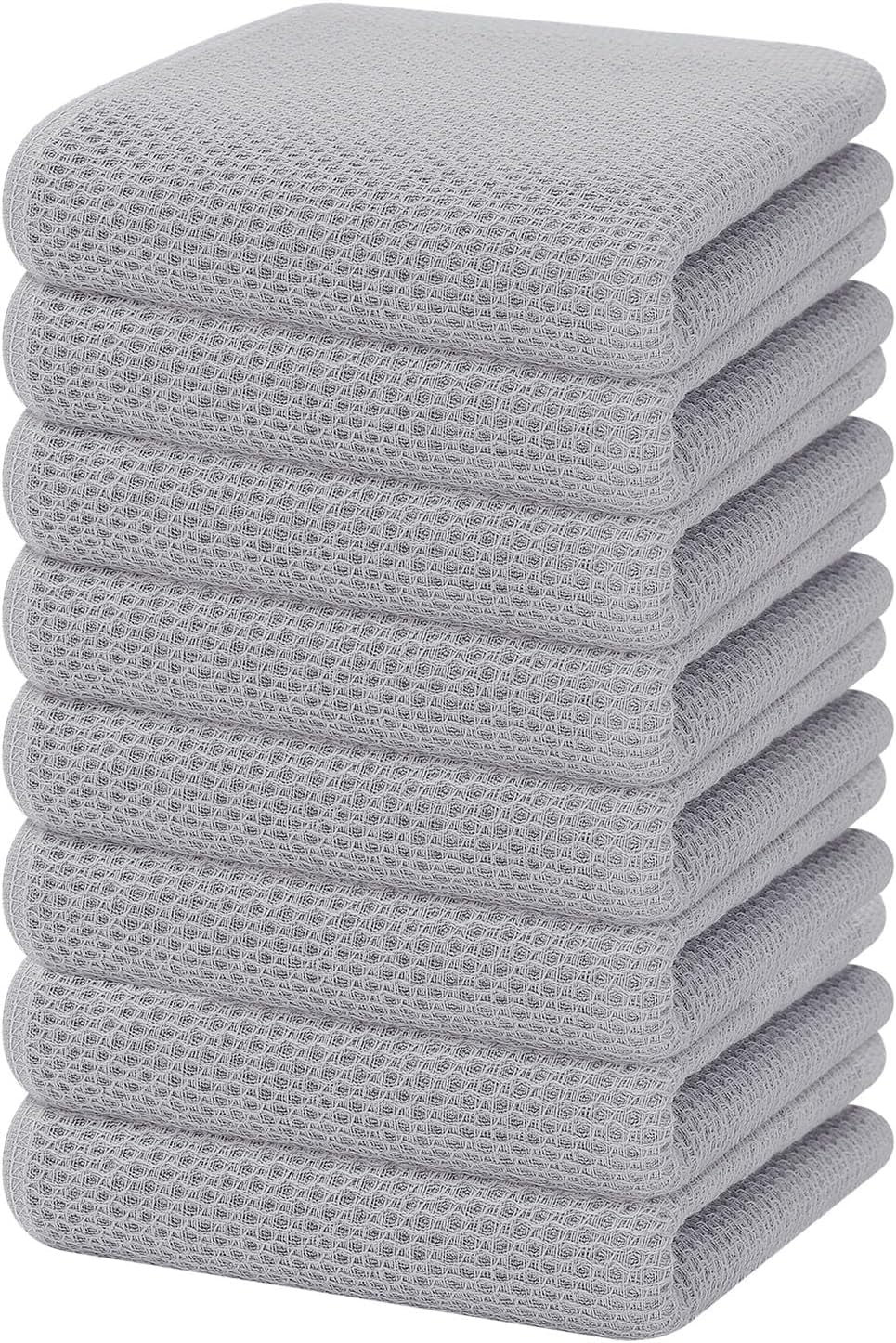 Homaxy 100% Cotton Waffle Weave Kitchen Dish Towels, Ultra Soft Absorbent Quick Drying Cleaning