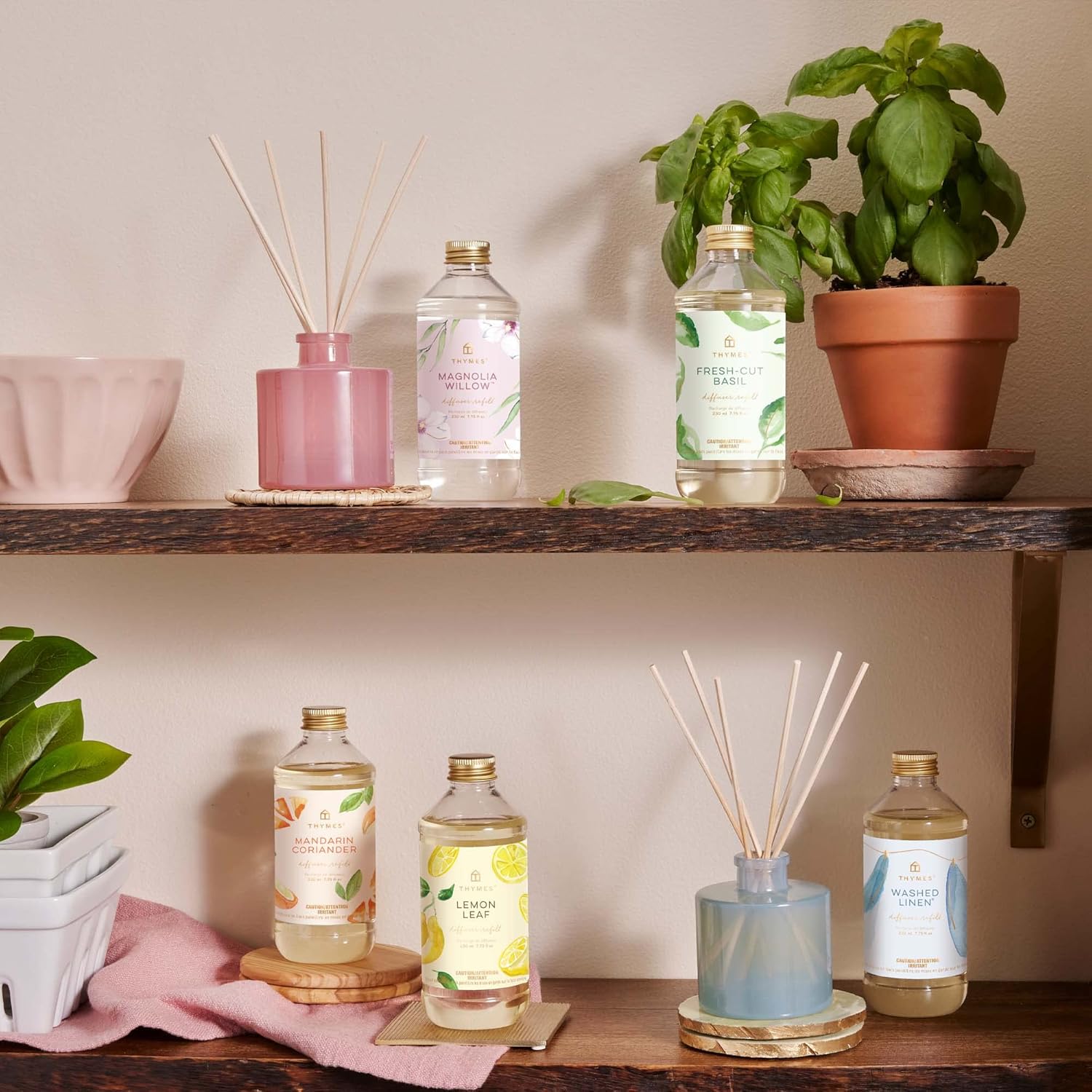 Thymes Mandarin Coriander Reed Diffuser Oil - Room Fragrance Oil - Flameless Home Fragrance7.75 Fl