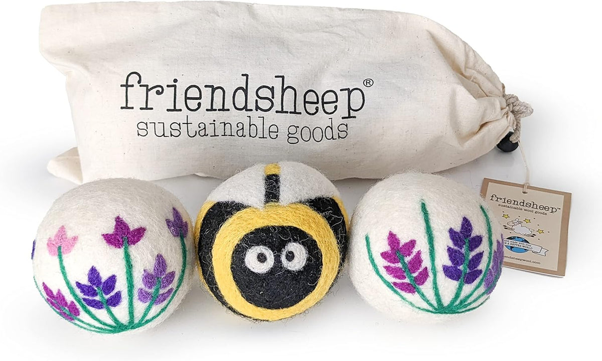 Friendsheep Wool Dryer Balls, Organic Reusable Fabric Softener Alternative for Laundry, Handmade