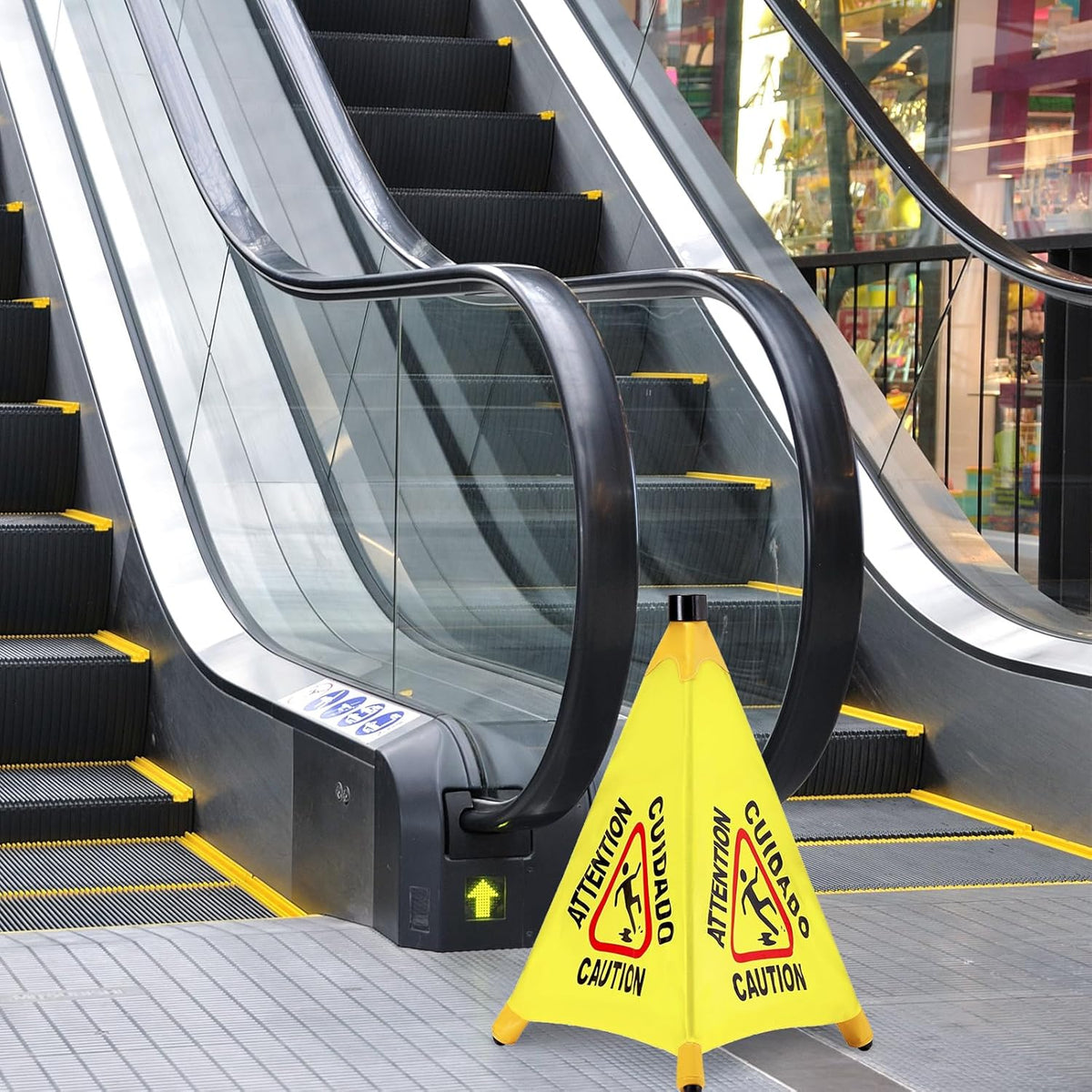 8 Pcs Pop up Wet Floor Sign with Storage Tube 20 Inch Wet Safety Signs Commercial Caution Safety