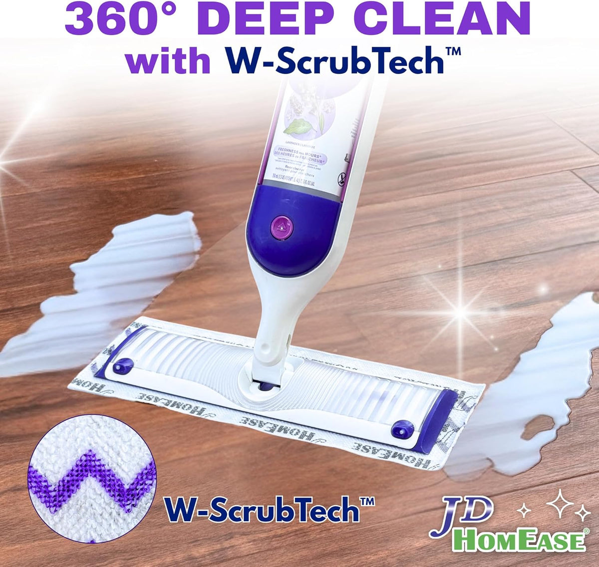 24 Pack Microfiber Power Mop Pads for Swiffer Power Mop only, Disposable Deep Clean Replacement