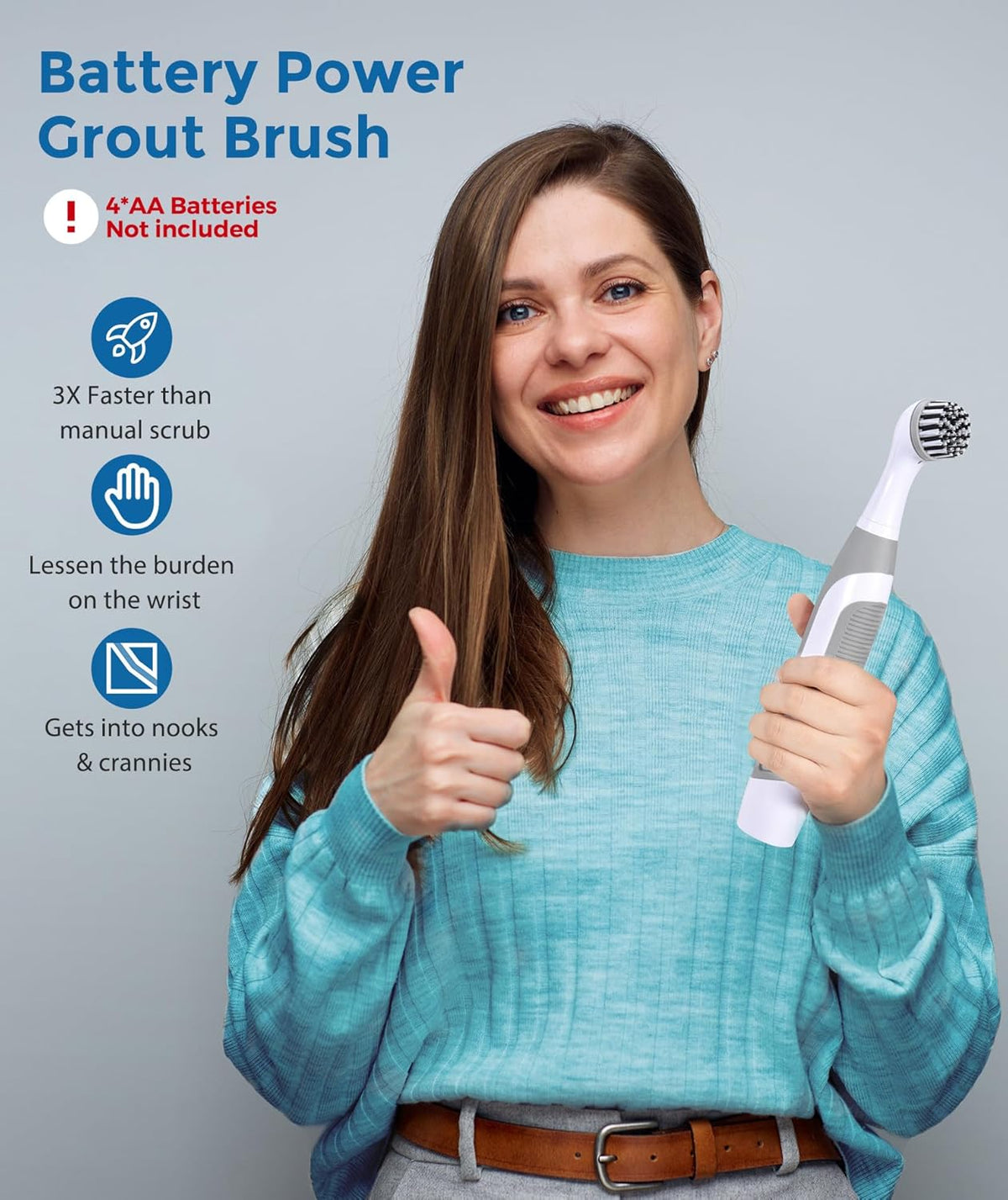kHelfer Electric Cleaning Brush with Battery Power, KH6A Small Electric Grout Brush&5 Replacement