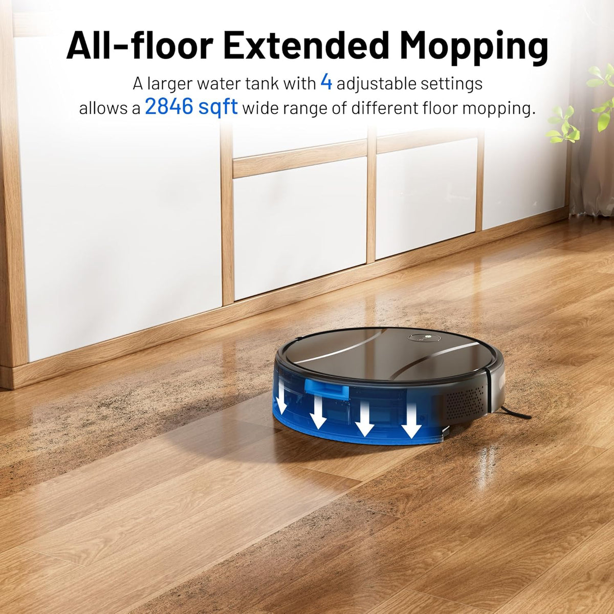 Robot Vacuum and Mop Combo,4200Pa Powerful Robotic Vacuum Cleaner with Self-Charging, Home