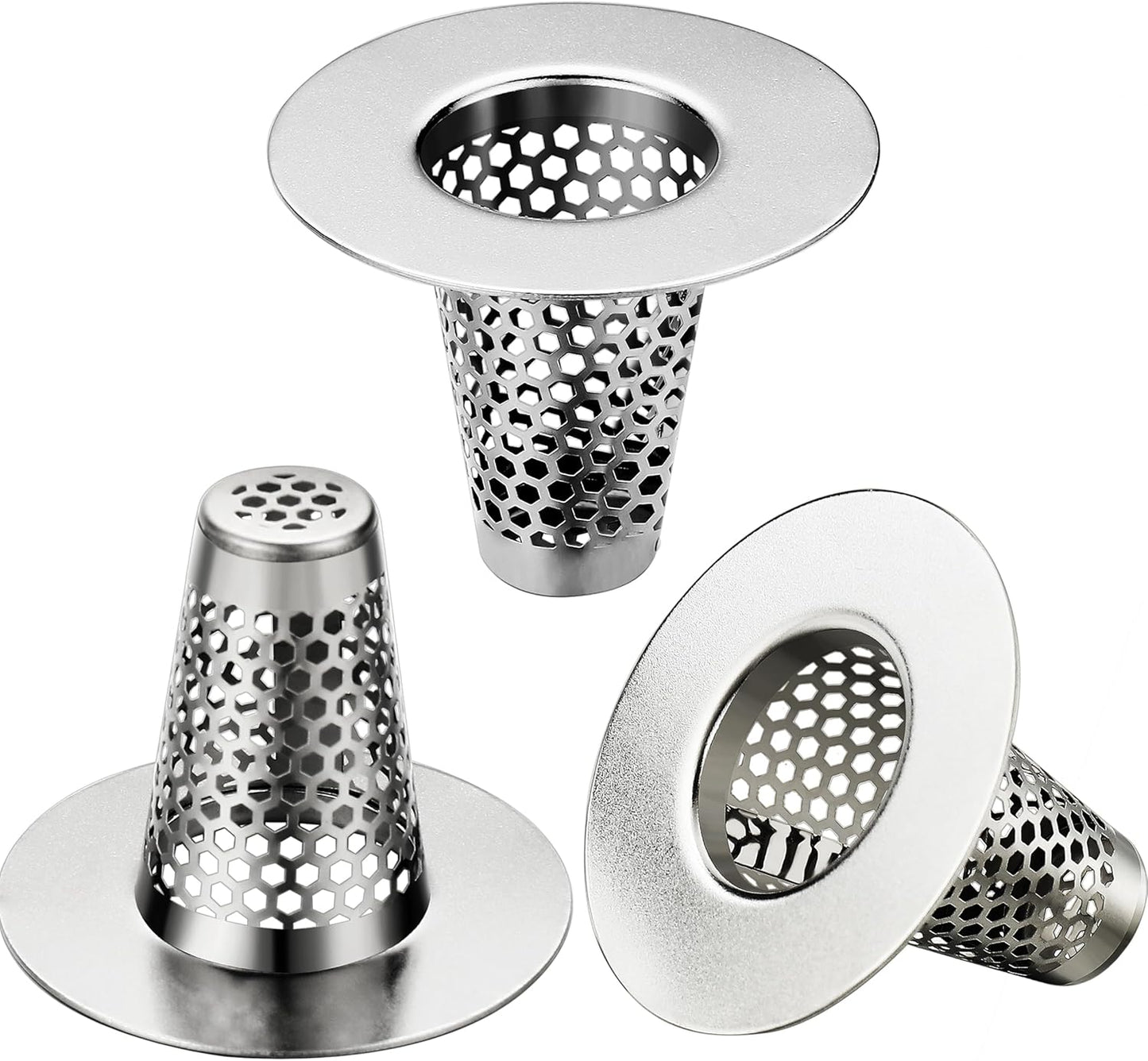 Bathroom Sink Drain Strainers for 1.1"-1.6" Depth Than 1.6" Drain Hole Catcher for Laundry