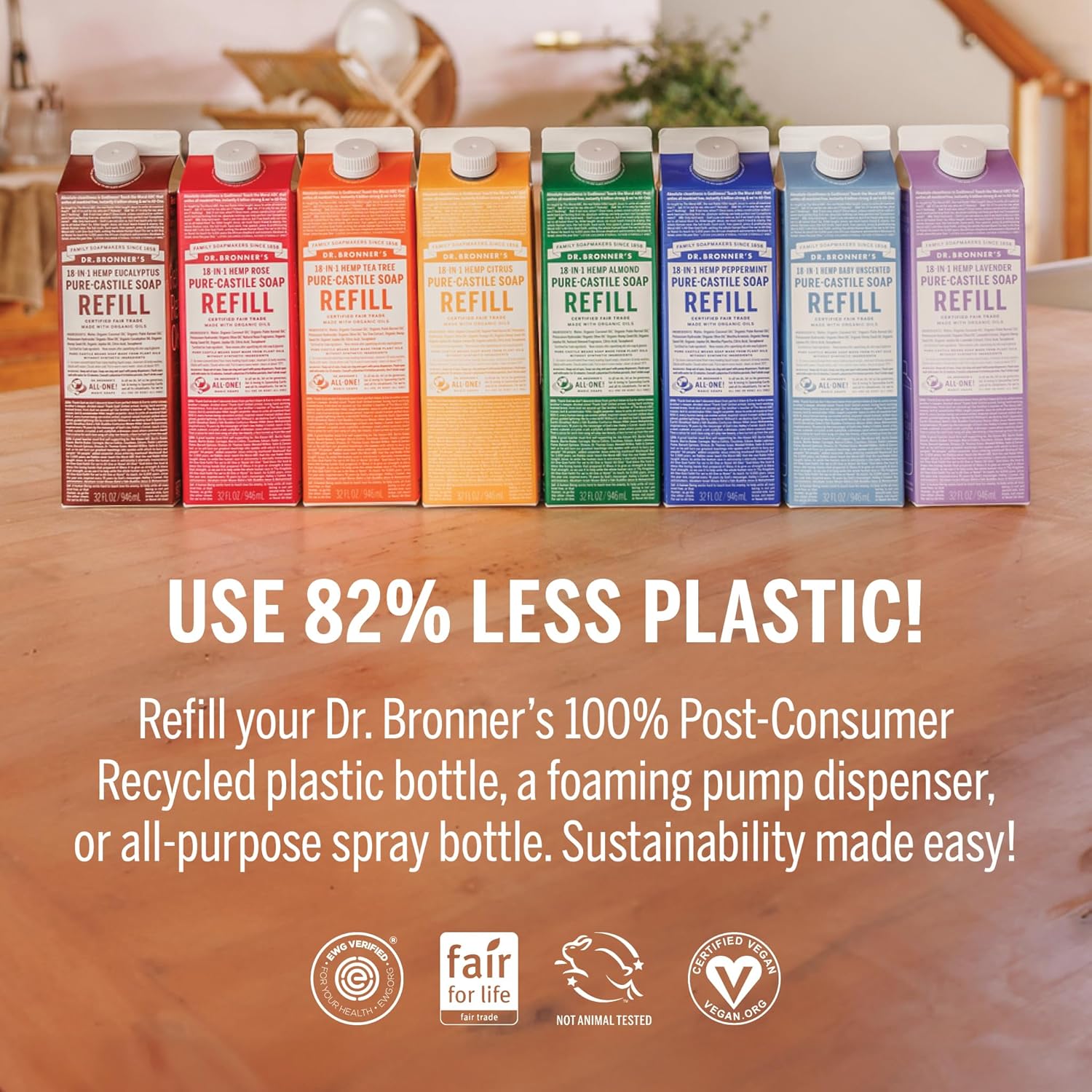 Dr. Bronner's Pure-Castile Liquid Magic Soap Refill - Made with Regenerative Organic Certified