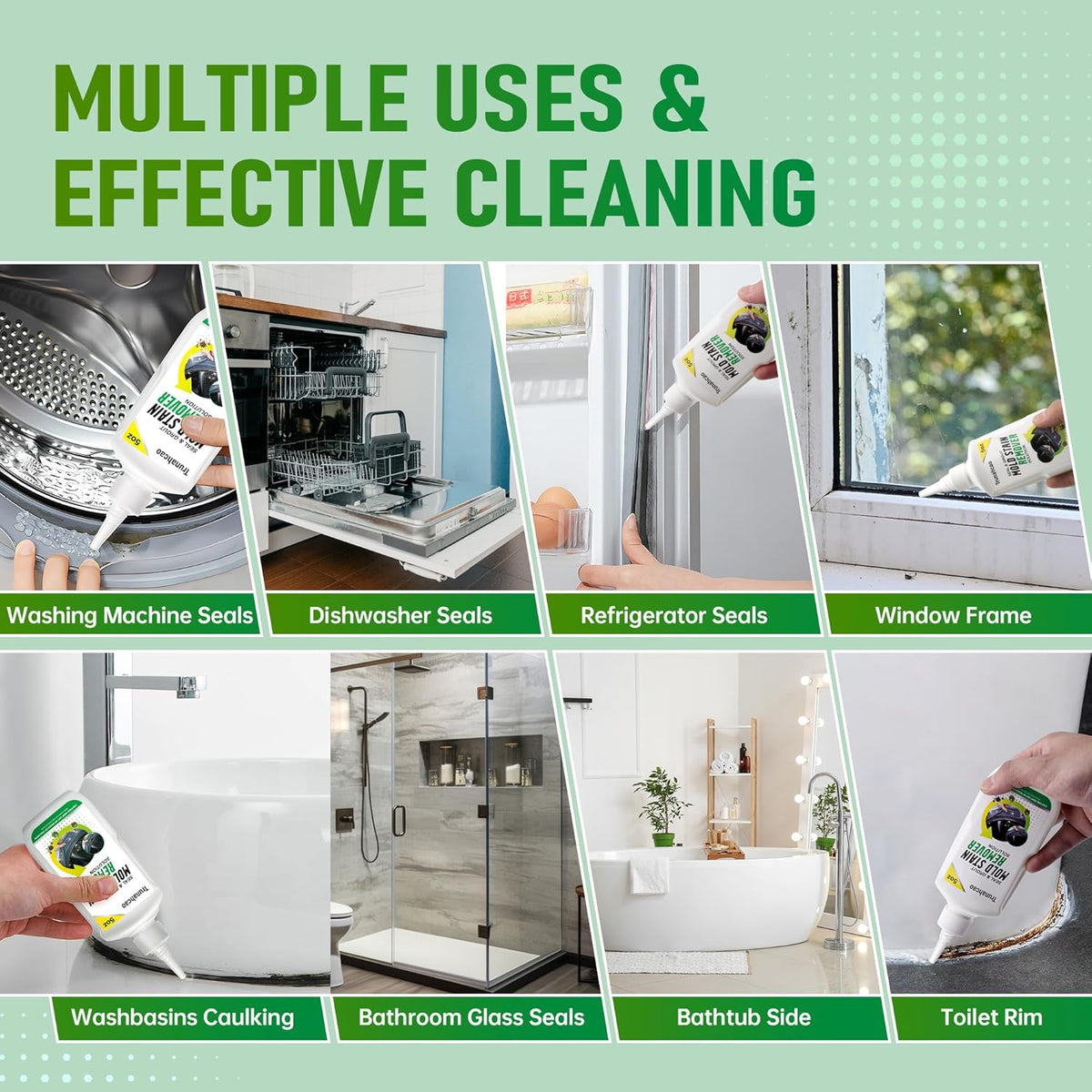 Stain Remover Gel Cleaner, Home Stain Remover Cleaner for Front Loader Washing Machine Black Stain