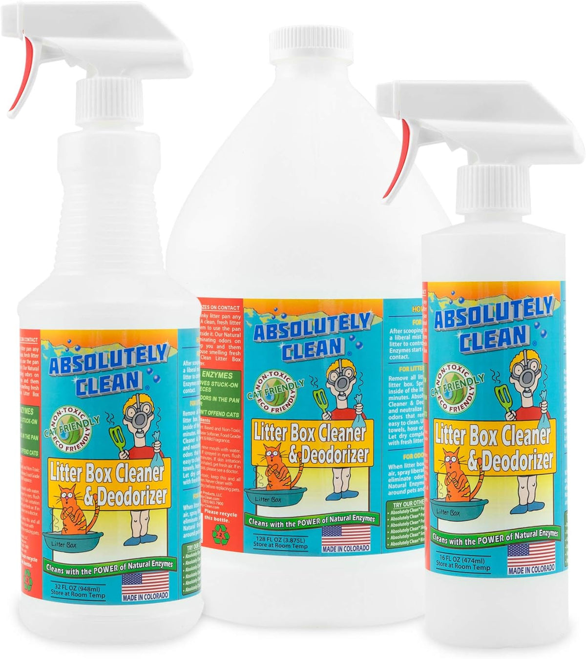 Absolutely Clean Litter Box Cleaner and Odor Eliminator, Eliminate Odors Quickly, Neutralizes Urine