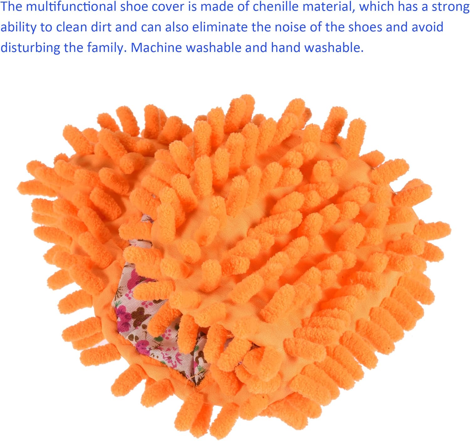 1 Pair Washable Cleaning Shoes Cover - Floor Cleaning Dust, Chenille Microfiber Duster Mop