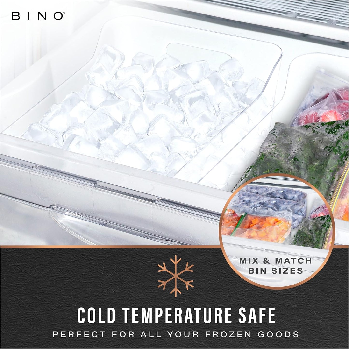 BINO | The SOHO Collection Plastic Storage Bins, X-Small - 2 Pack, Clear | Pantry and Fridge