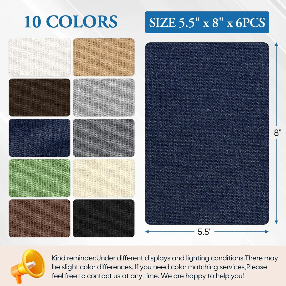 Canvas Patch 5.5 x 8 Inches 6Pcs Self-Adhesive Waterproof Canvas Patch Kit for Repairing
