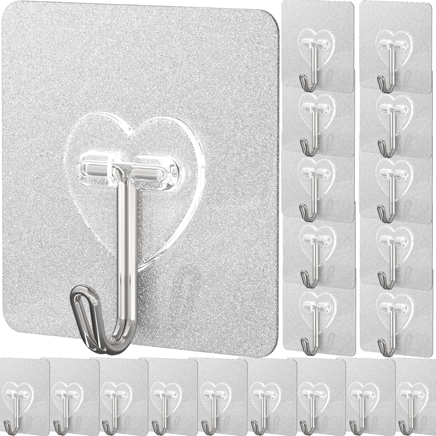 DGYB 20 Pcs Adhesive Hooks for Hanging 22lb Self Adhesive Wall Hooks Heavy Duty Waterproof